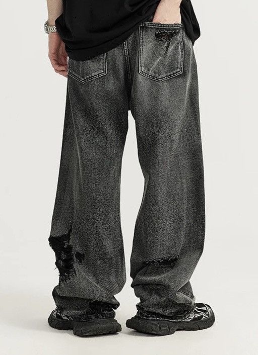 Jean × Vintage Washed Ripped Distressed Jeans Size US 31 - 2 Thumbnail