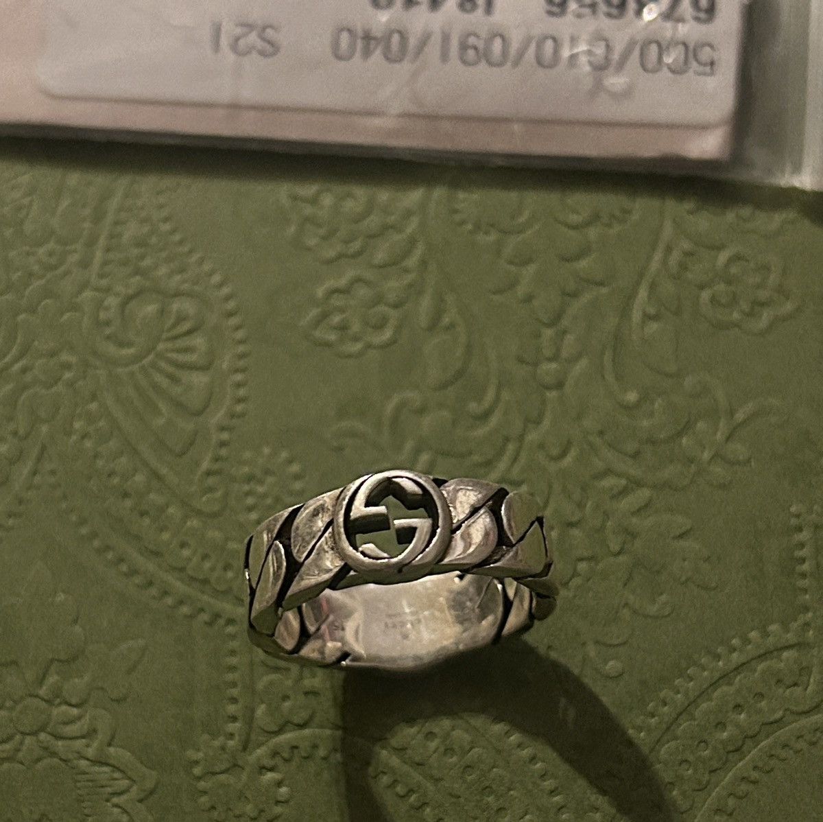 Gucci Gucci Sterling Silver Interlocking Ring Ag 925 678656 Size ONE SIZE - 9 Thumbnail