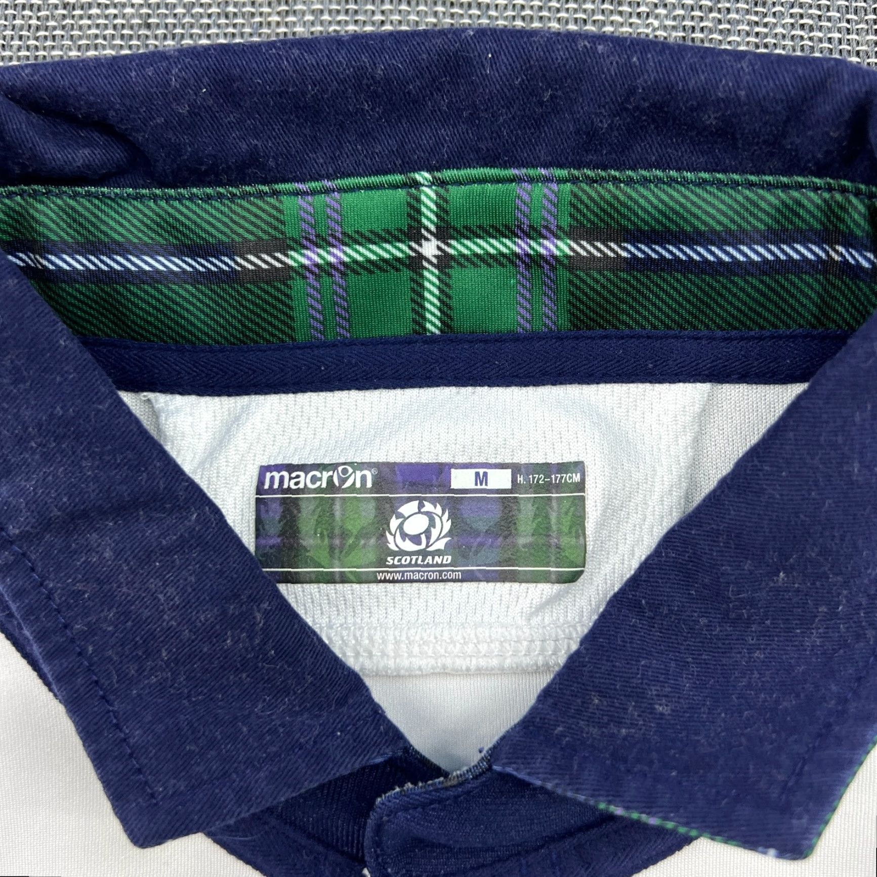 Macron SCOTLAND Rugby Union World Cup 2015 Away Jersey Shirt Medium Macron White Shirt Mens Football Jersey White 2015 Away World Cup SCOTLAND Macron XS? Size US M / EU 48-50 / 2 - 6 Thumbnail