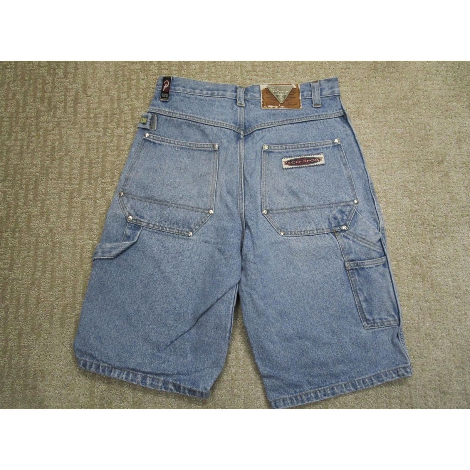 Vintage VINTAGE Paco Jeans Shorts Mens 32 Denim Carpenter Hammer Loop Button Fly 90s Shorts Mens 32 Denim Blue 90s Pacos Grunge Hip Hop Bermuda Pocket Mens Size US 32 / EU 48 - 3 Thumbnail