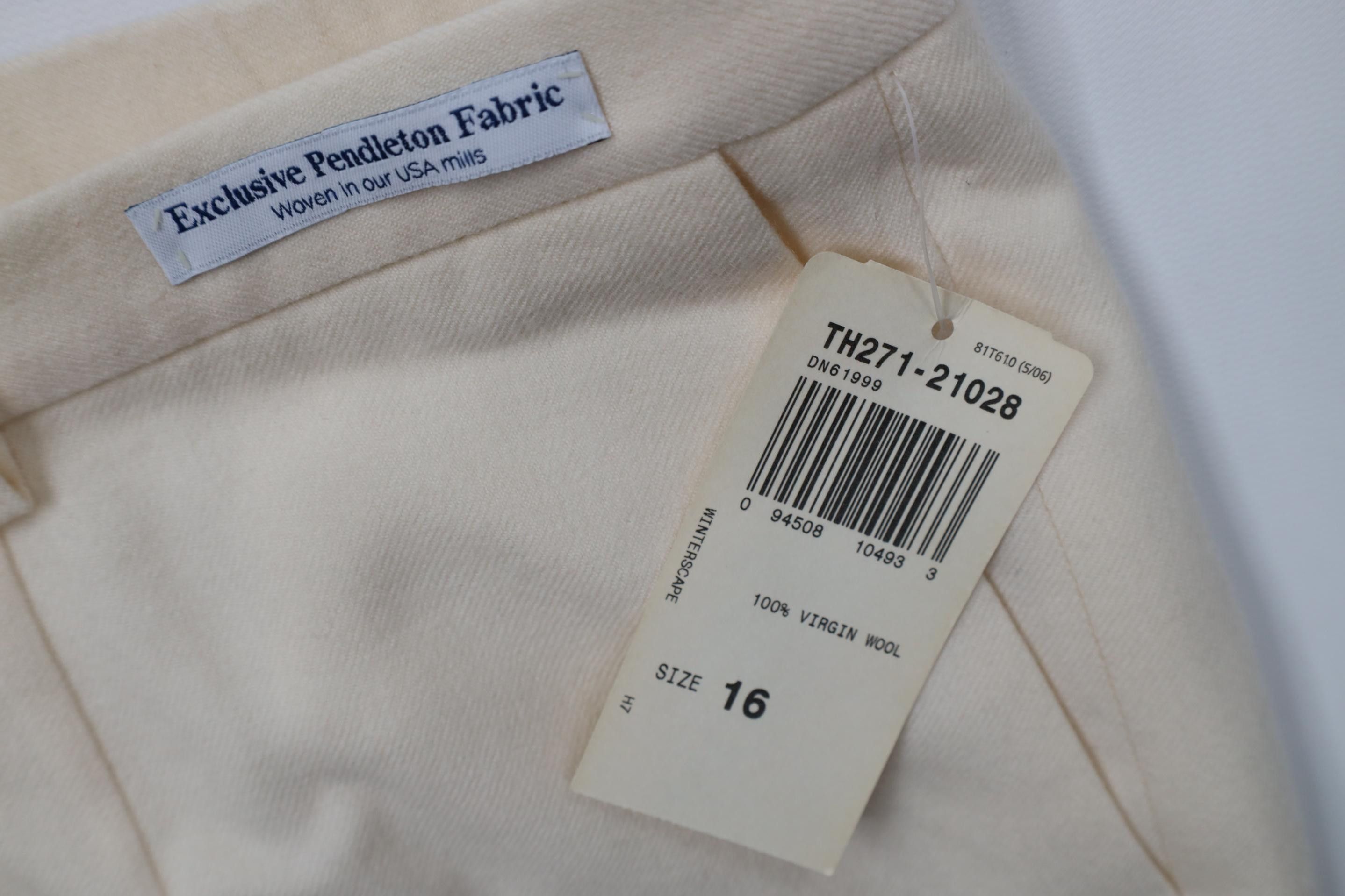 Pendleton Deadstock Vintage 90s Pendleton Knit Wide Leg Pants Cream Size 38" / US 16 / IT 52 - 7 Thumbnail