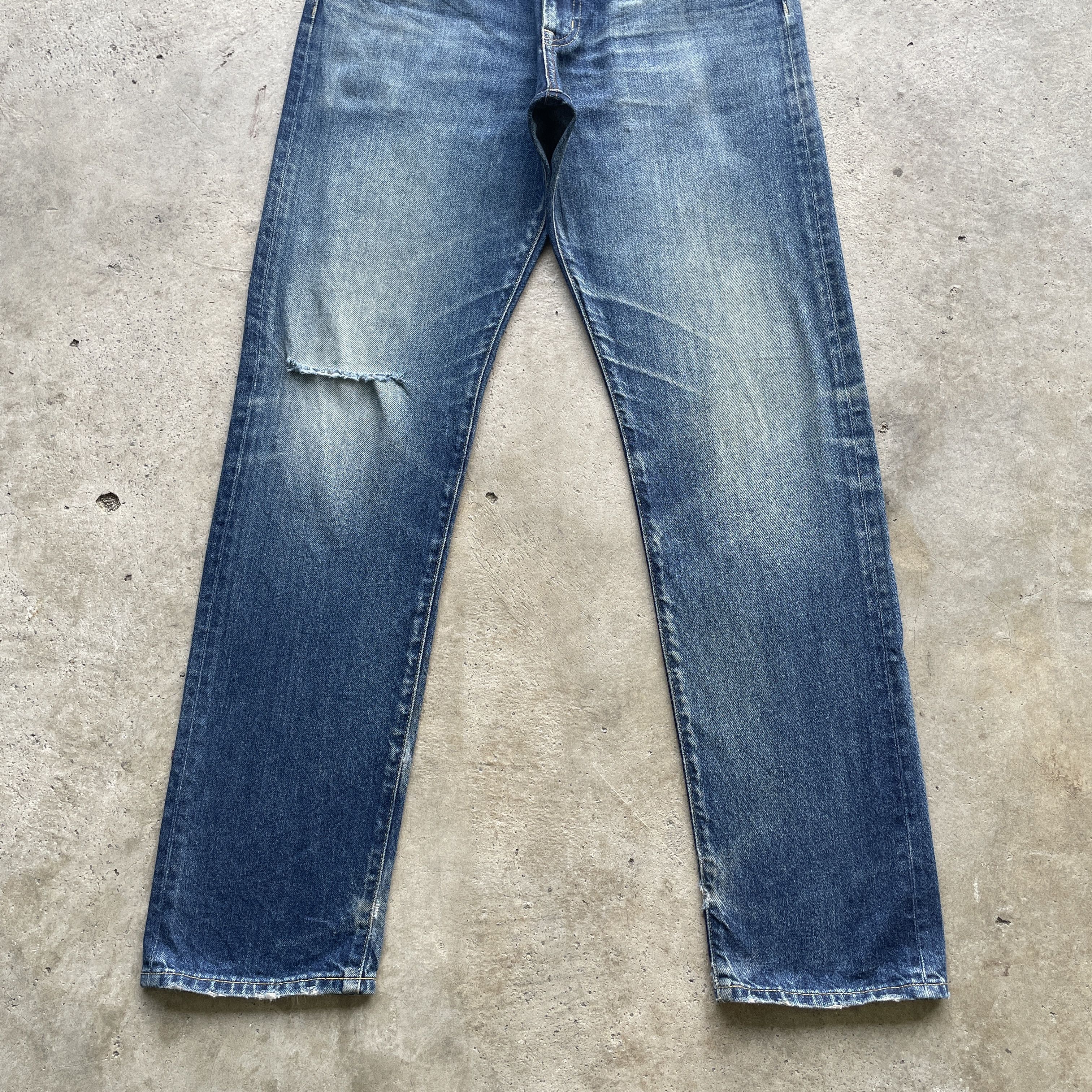 Japanese Brand VINTAGE JAPAN GU FADED DENIM DISTRESSED JEANS PANTS W33x32 Size US 33 - 4 Thumbnail