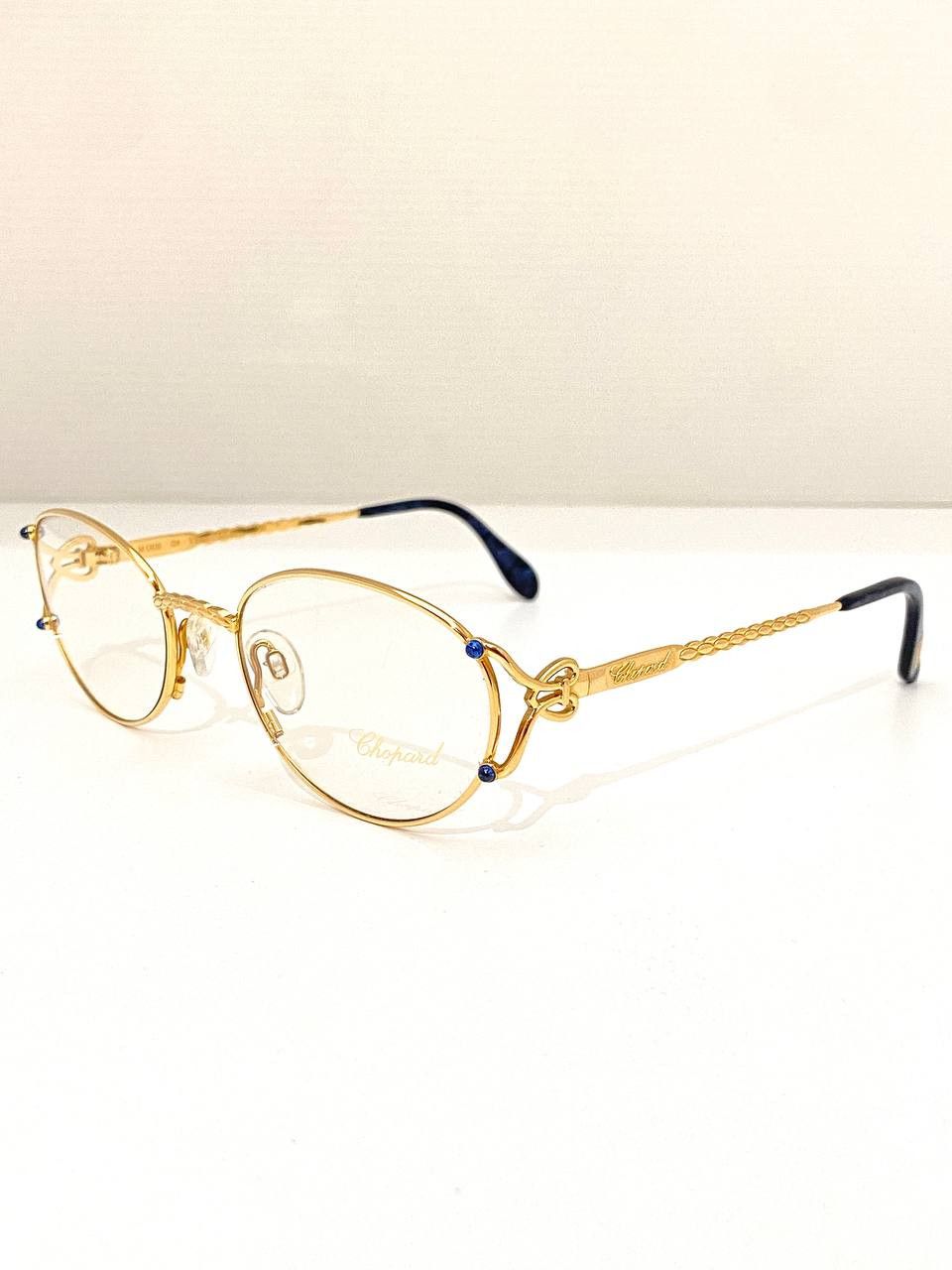 Chopard Chopard 23K Gold Mille Migila Logo Rectangular Eyeglasses Size ONE SIZE - 5 Thumbnail