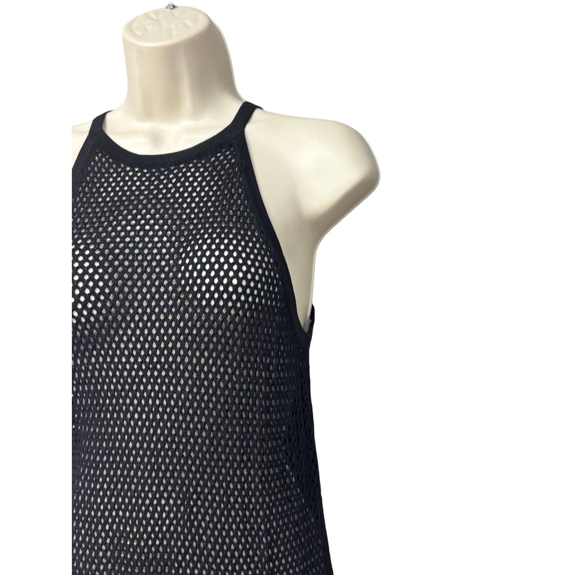 Other Tahari Womens Black Crochet Halter Cover-Up Dress, Black, Sz Size S / US 4 / IT 40 - 3 Thumbnail