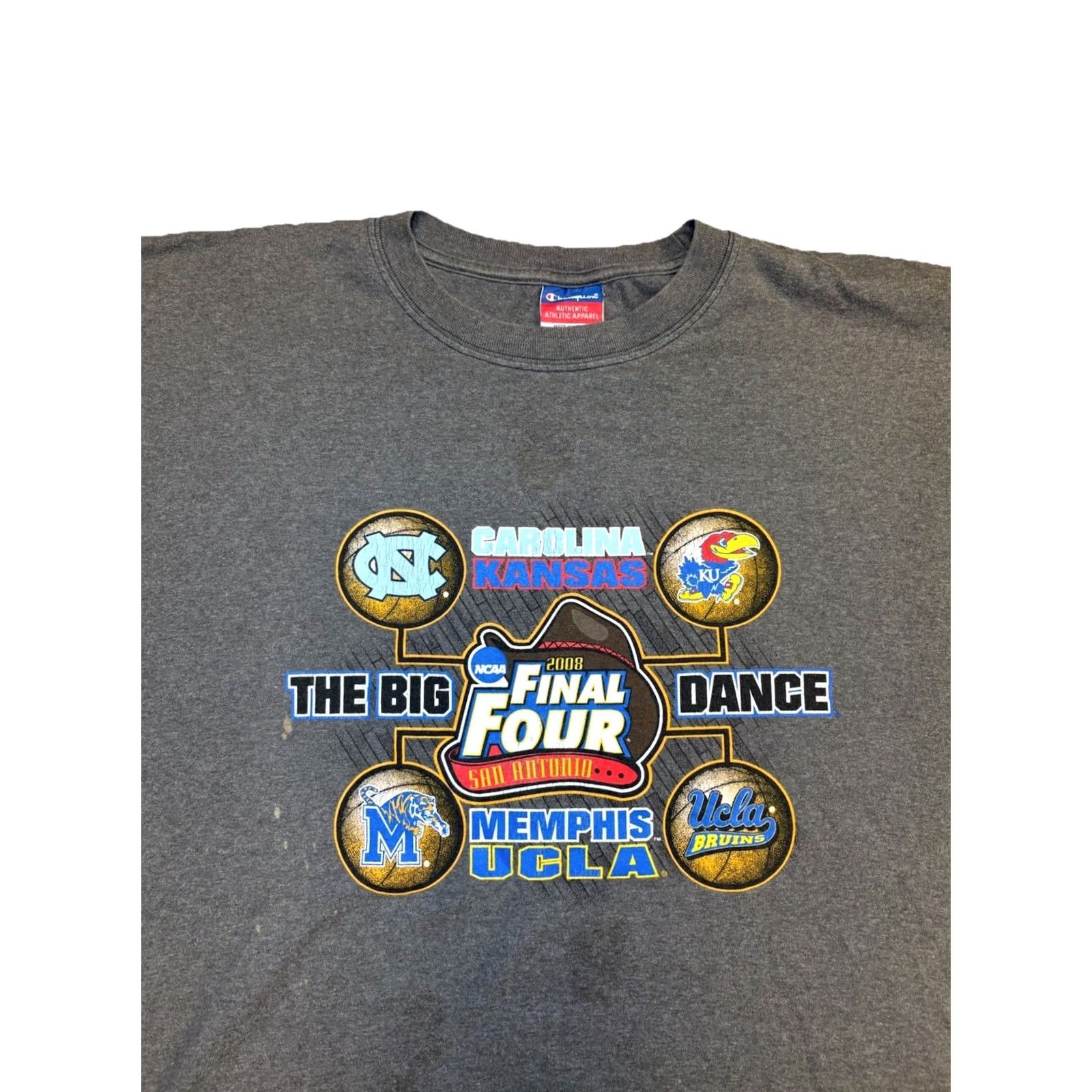 Champion VINTAGE NCAA Final Four Carolina Kansas Memphis UCLA 2008 Men's XXL Basketball T Shirt Size US XXL / EU 58 / 5 - 4 Thumbnail