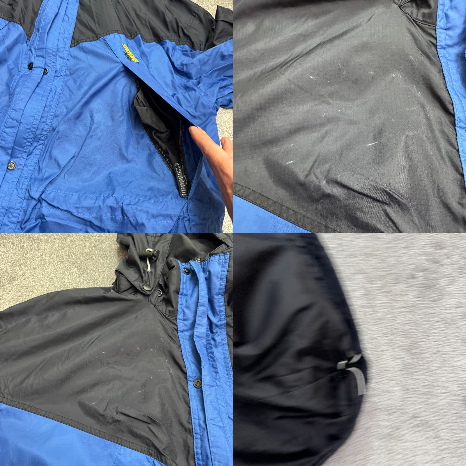 Etro VINTAGE Stearns Windbreaker Jacket Hoodie 2XL Blue Black Mens Regular Size Adult Outer Shell Nylon Full Zip Pockets 90s Retro Outdoor Touring Size US XXL / EU 58 / 5 - 8 Thumbnail