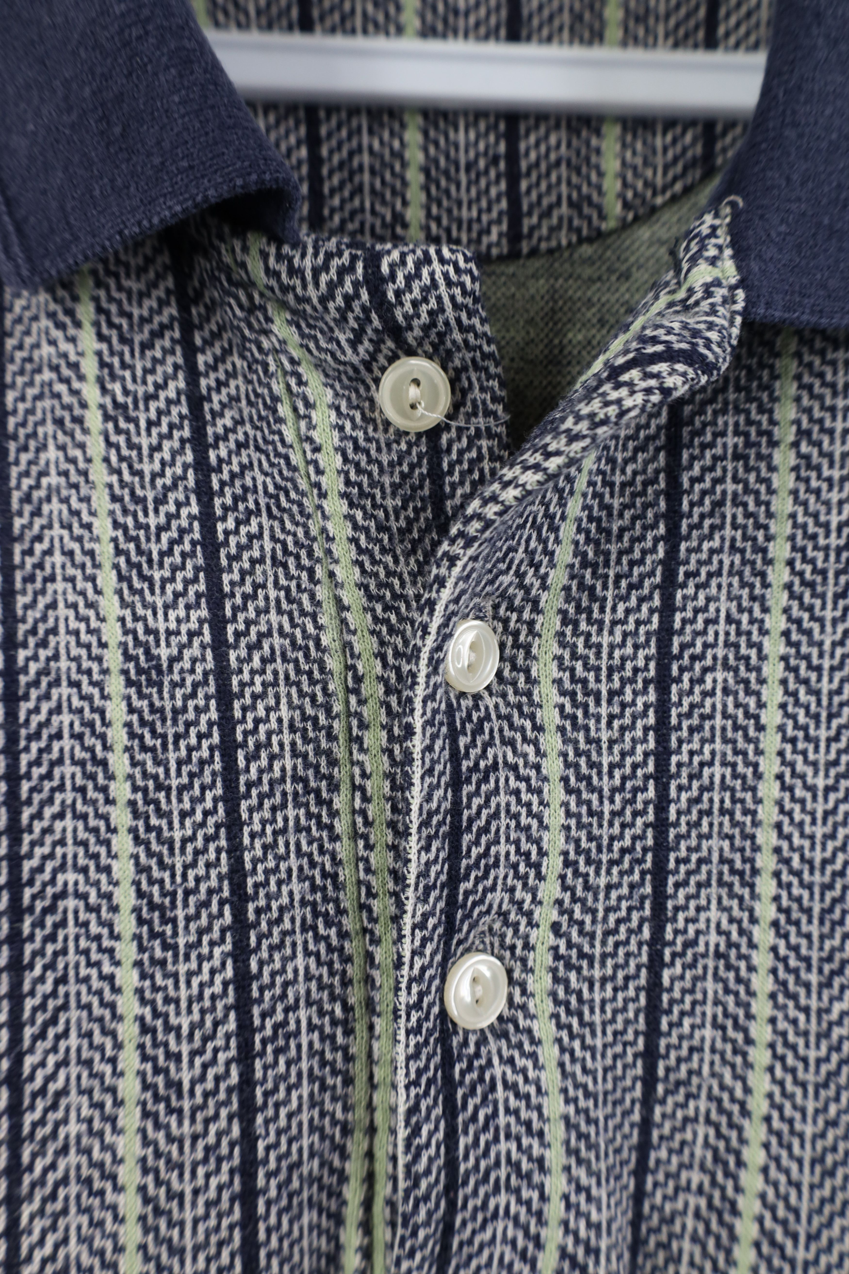 Vintage Vintage 90s Streetwear Herringbone Knit Golf Polo Shirt Size US M / EU 48-50 / 2 - 4 Thumbnail