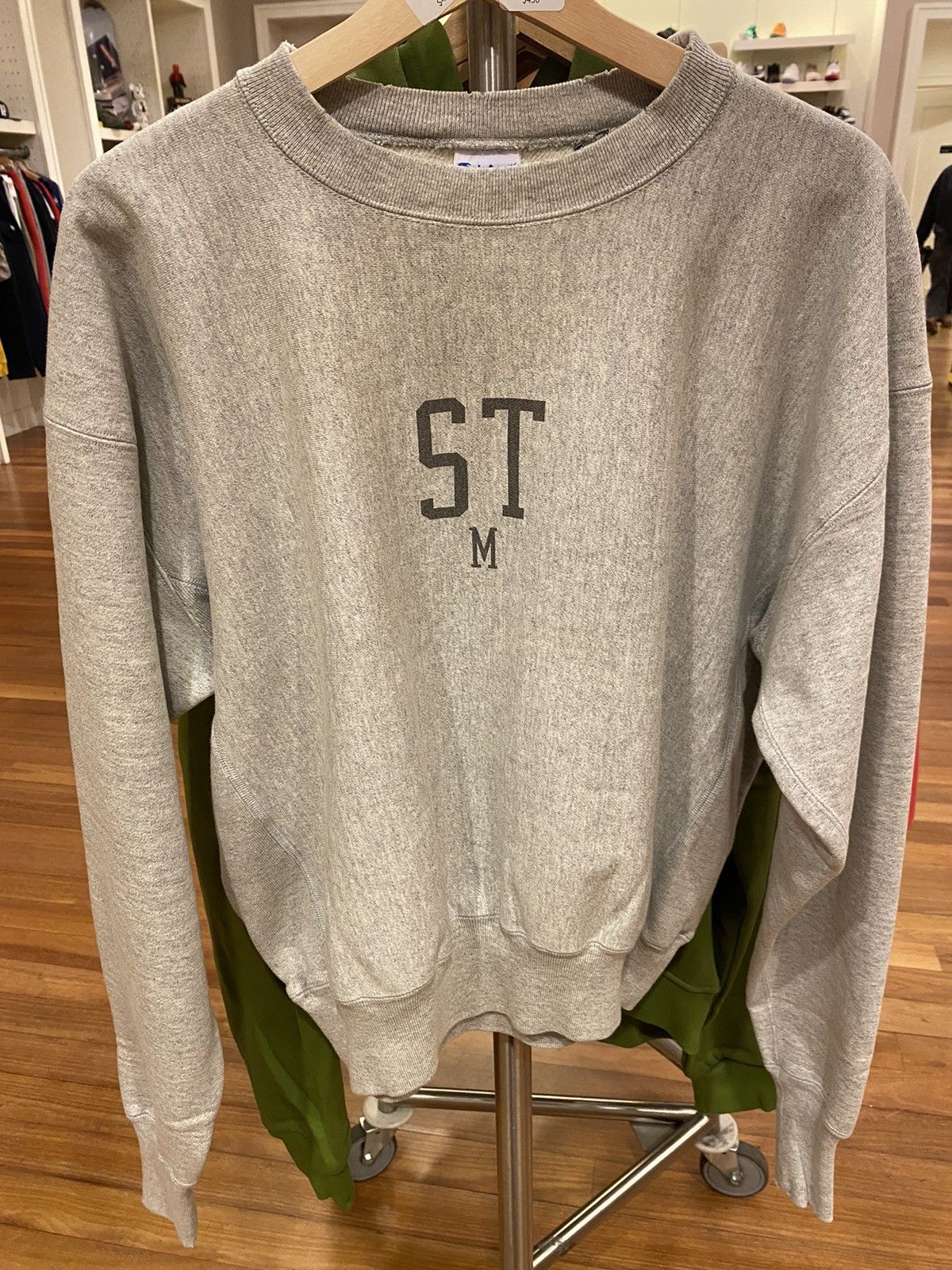 image of Saint Michael Crewneck S in Grey, Men's (Size Small)