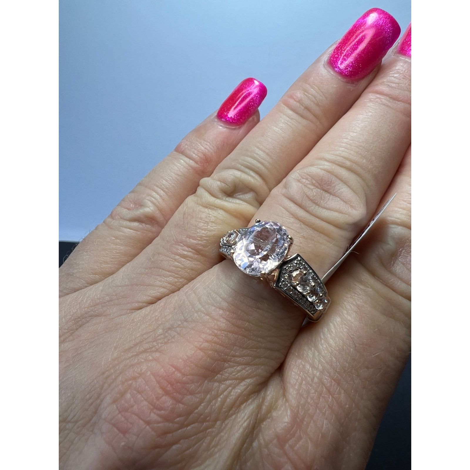 Other Pink Kunzite Rose Gold Over Sterling Silver Ring size 9 Size ONE SIZE - 2 Thumbnail