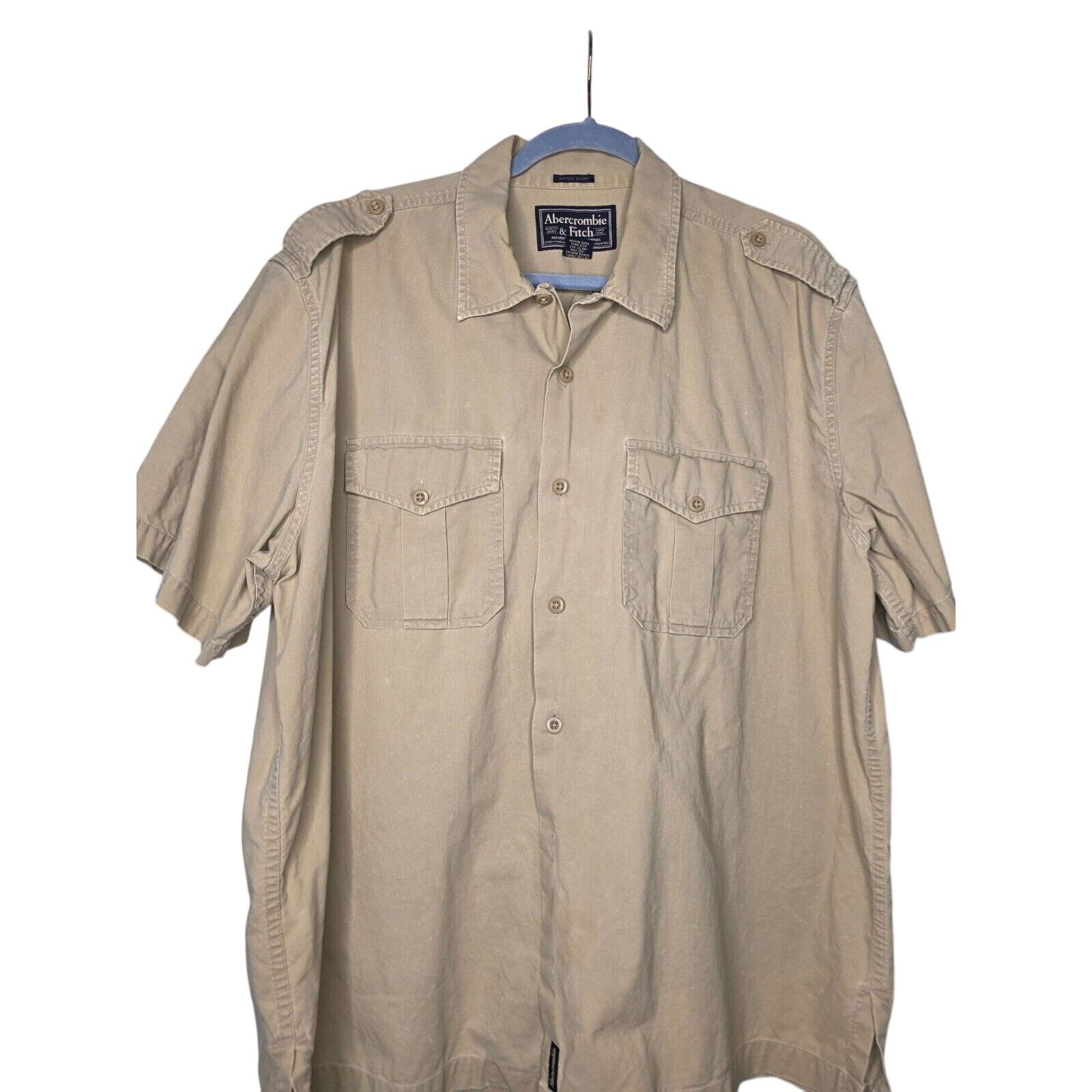 Abercrombie & Fitch Abercrombie & Fitch Safari Button Shirt Short Sleeve XL Size US XL / EU 56 / 4 - 12 Thumbnail