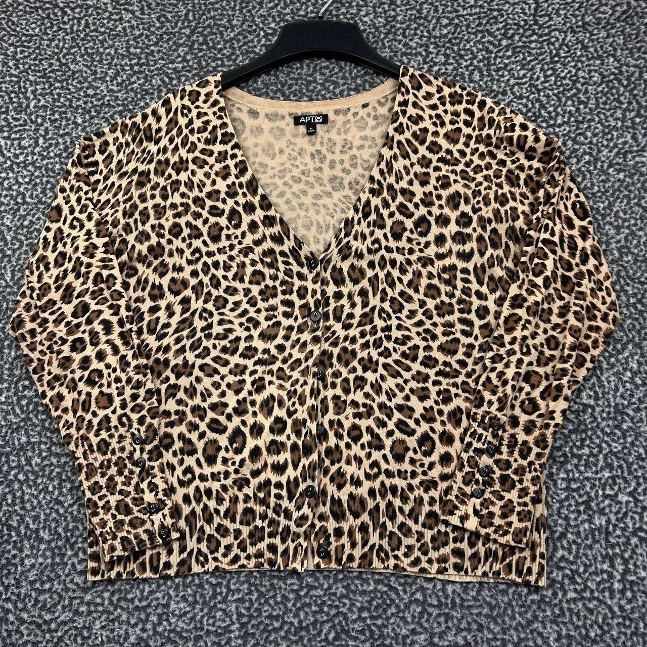 Apt. 9 Apt. 9 Sweater Cardigan Women Brown Leopard Button Up XL Size XL / US 12-14 / IT 48-50 - 1 Thumbnail