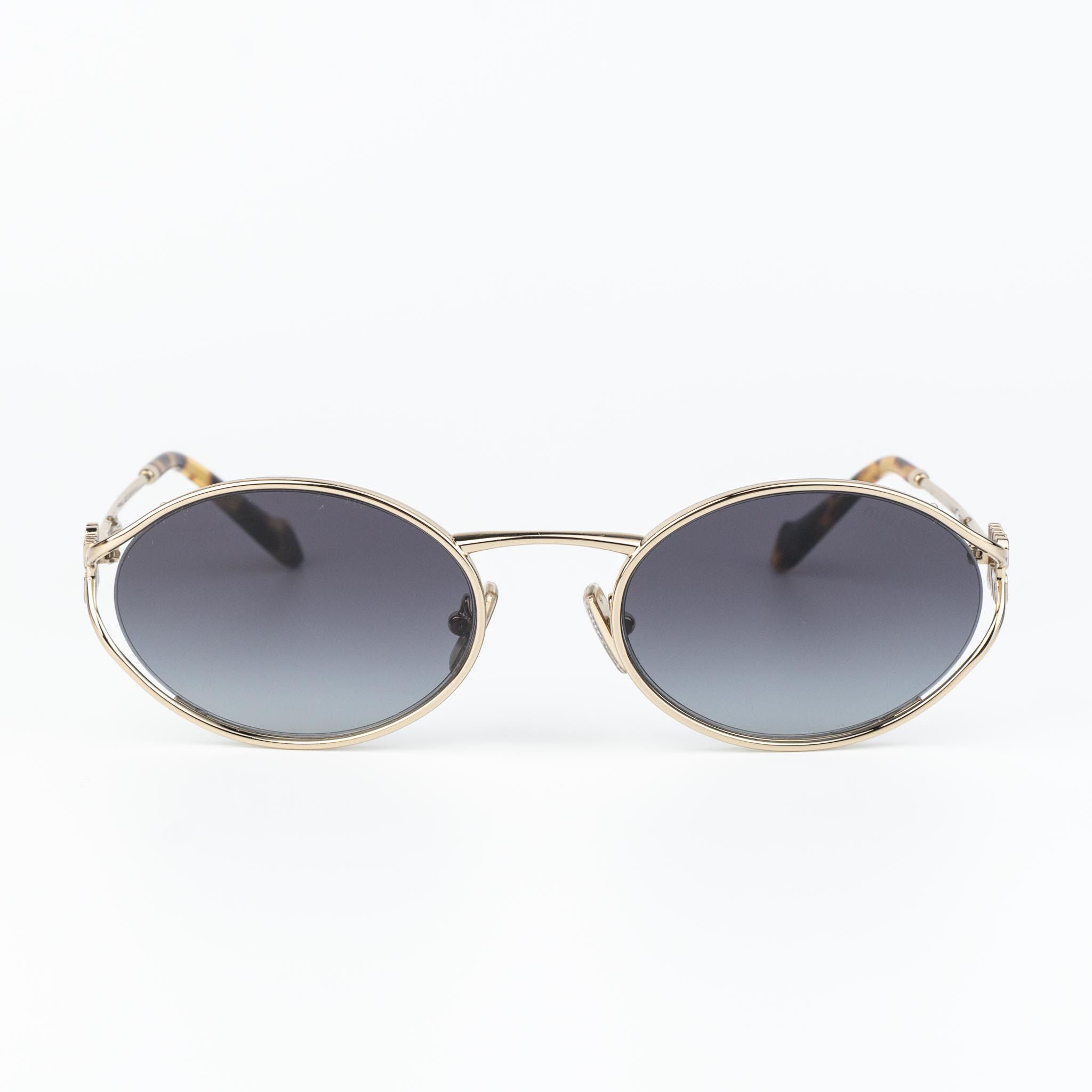 Miu Miu NEW Miu Miu MU52YS ZVN5D1 LOGO Oval Unisex Sunglasses Size ONE SIZE - 5 Thumbnail