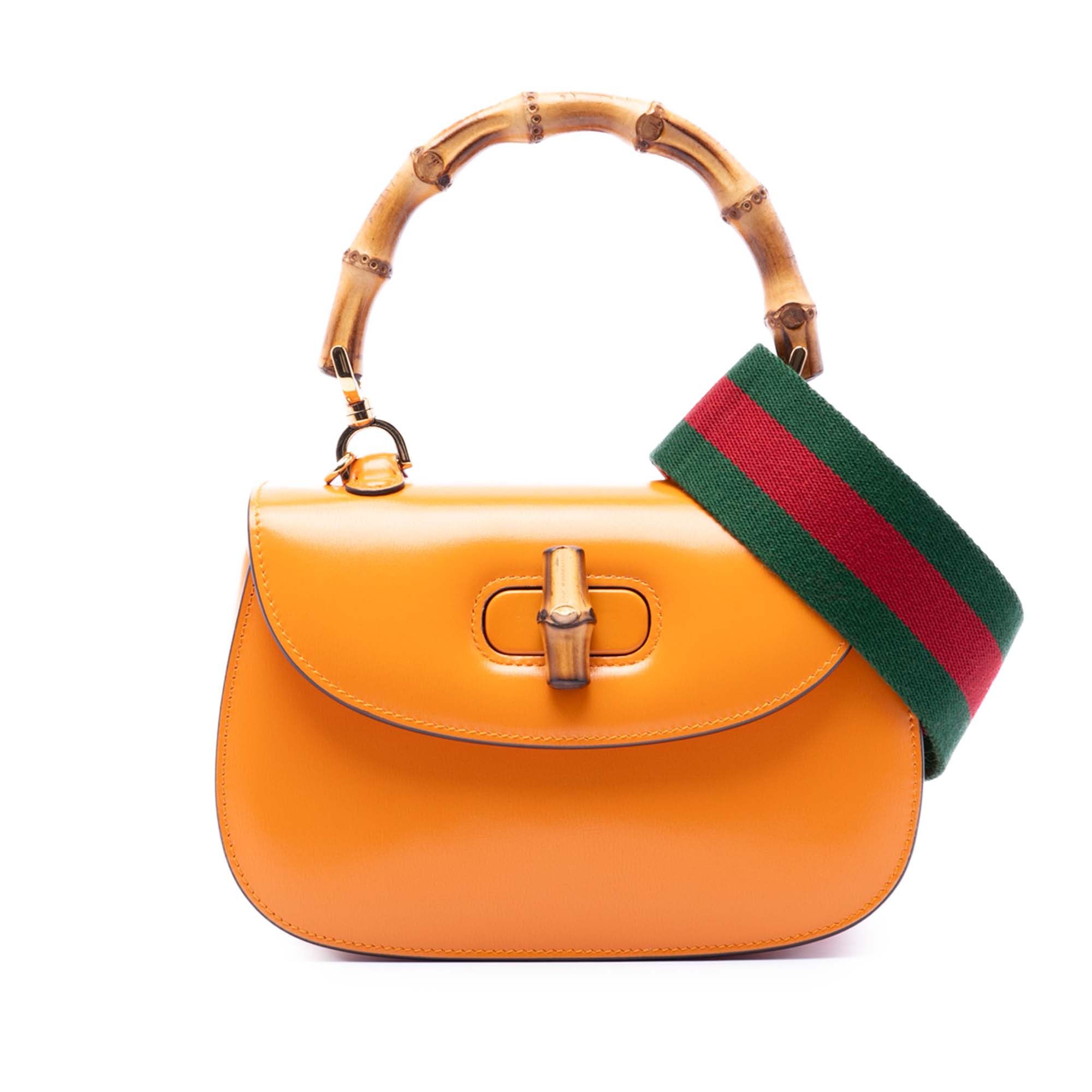 Gucci Small Calfskin Web Bamboo 1947 Top Handle Bag Size ONE SIZE - 1 Thumbnail