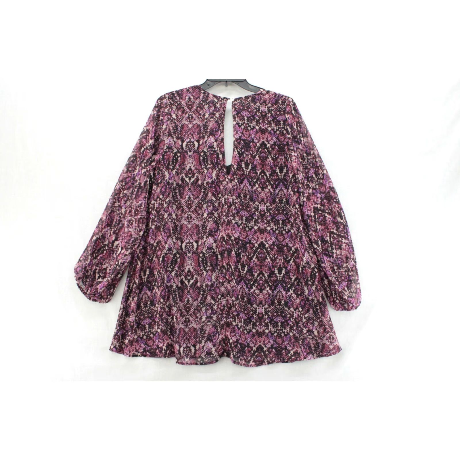 Show Me Your MuMu VINTAGE Show Me Your MUMU Tunic Top Womens Purple Jewel of the Nile Snake Print Boho Blouse L Purple Balloon Sleeve Size L / US 10 / IT 46 - 3 Thumbnail