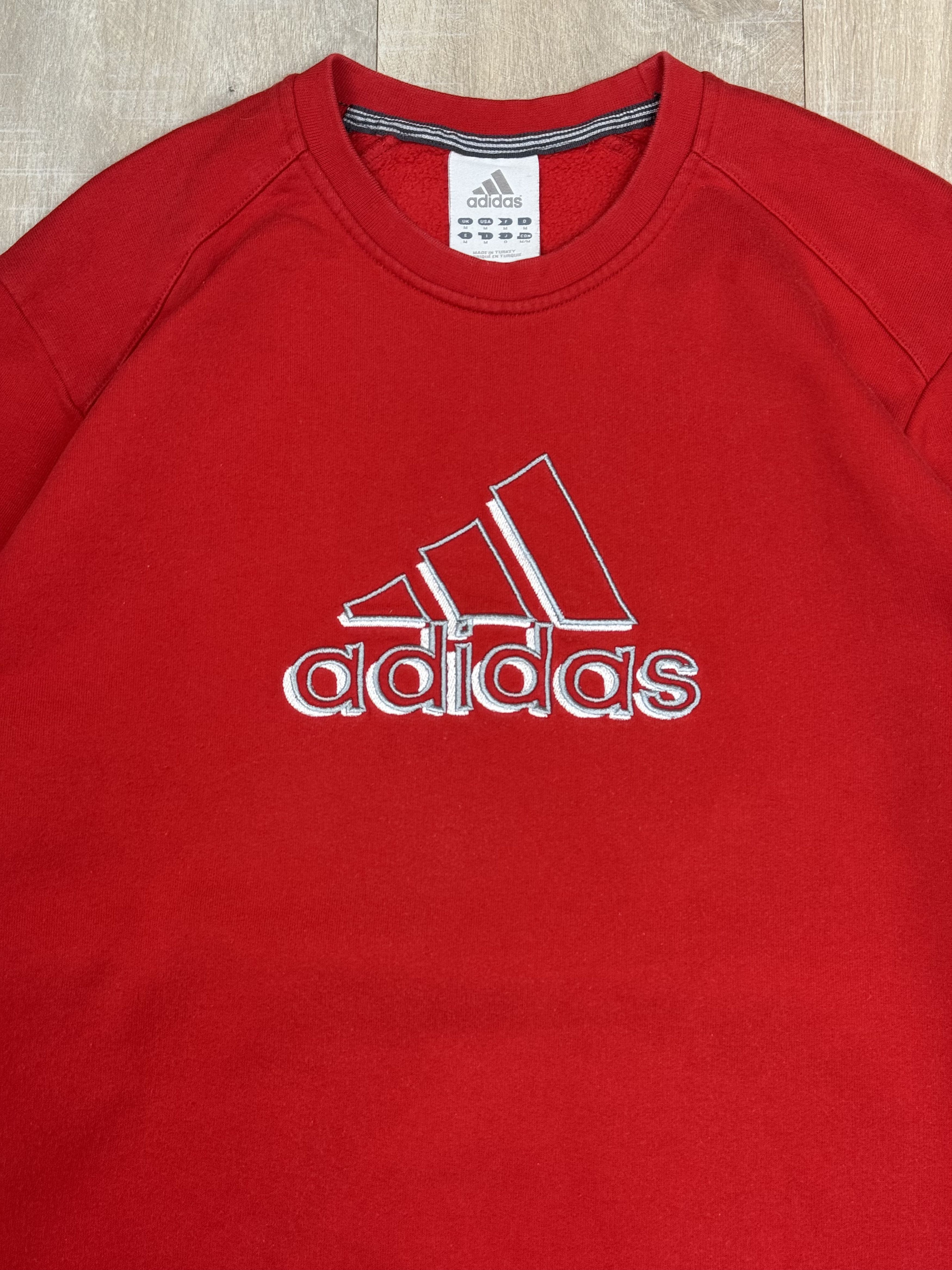 Adidas Vintage Adidas Big Logo Sweatshirt Red Size M Size US M / EU 48-50 / 2 - 4 Thumbnail
