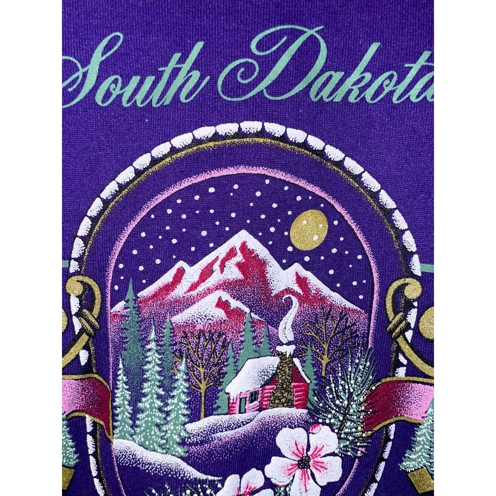 Jerzees Vintage South Dakota Sweatshirt Winter Cabin Crewneck 90s L Size US L / EU 52-54 / 3 - 5 Thumbnail