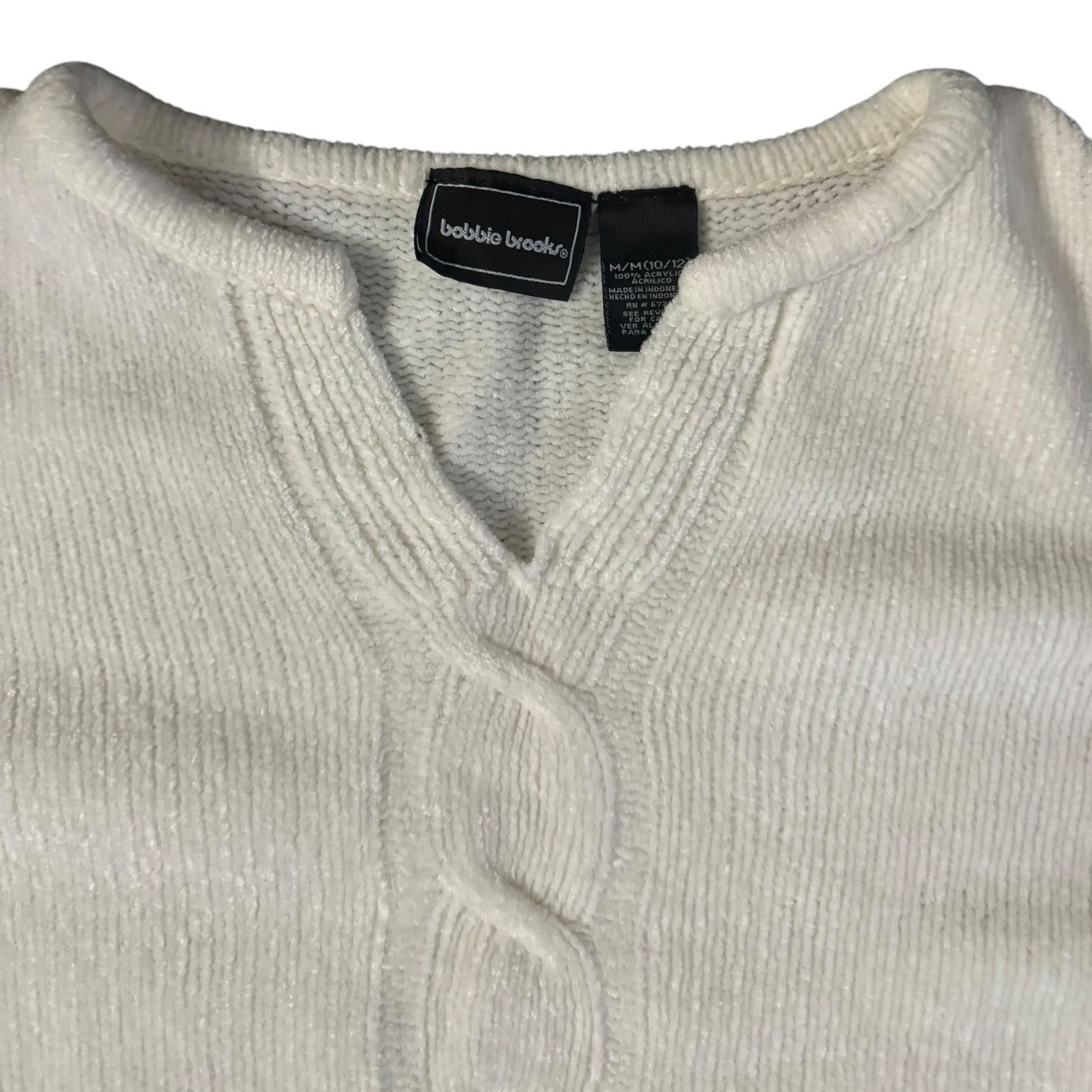 Other Bobbie Brooks Pullover Faux Cardigan Sweater White Medium Size M / US 6-8 / IT 42-44 - 2 Thumbnail