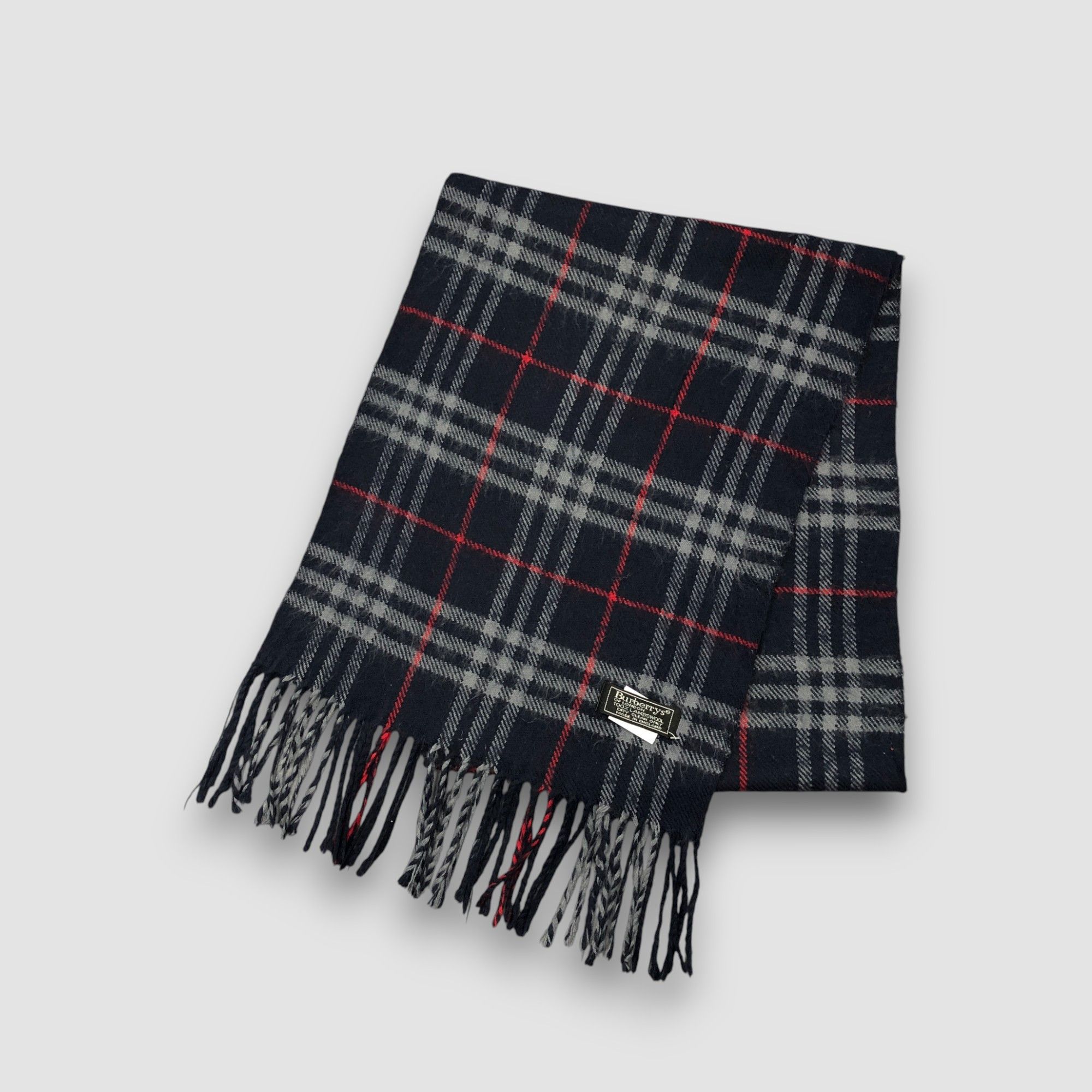 Burberry Vintage Burberry Scarf Muffler Wool Plaid Tartan Scarves Size ONE SIZE - 3 Thumbnail