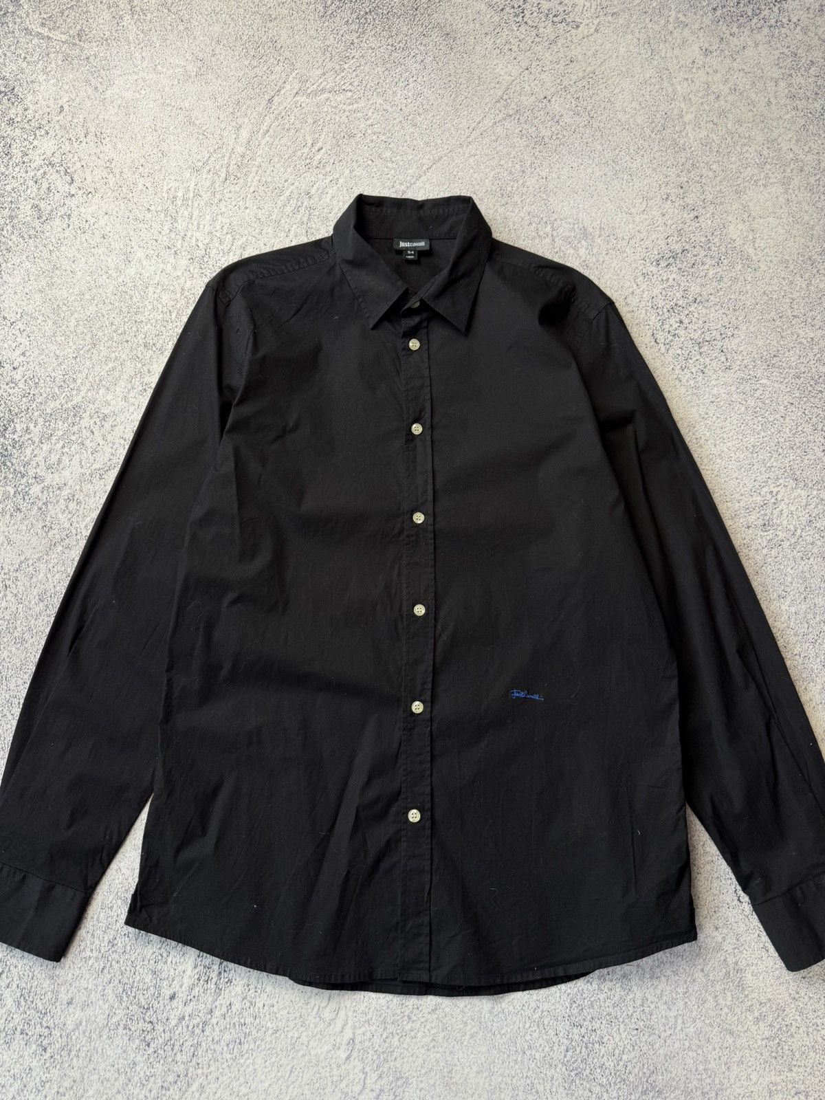 Just Cavalli × Vintage Vintage Just Cavalli Black Shirt Button Up Awant Garde Size US L / EU 52-54 / 3 - 6 Thumbnail