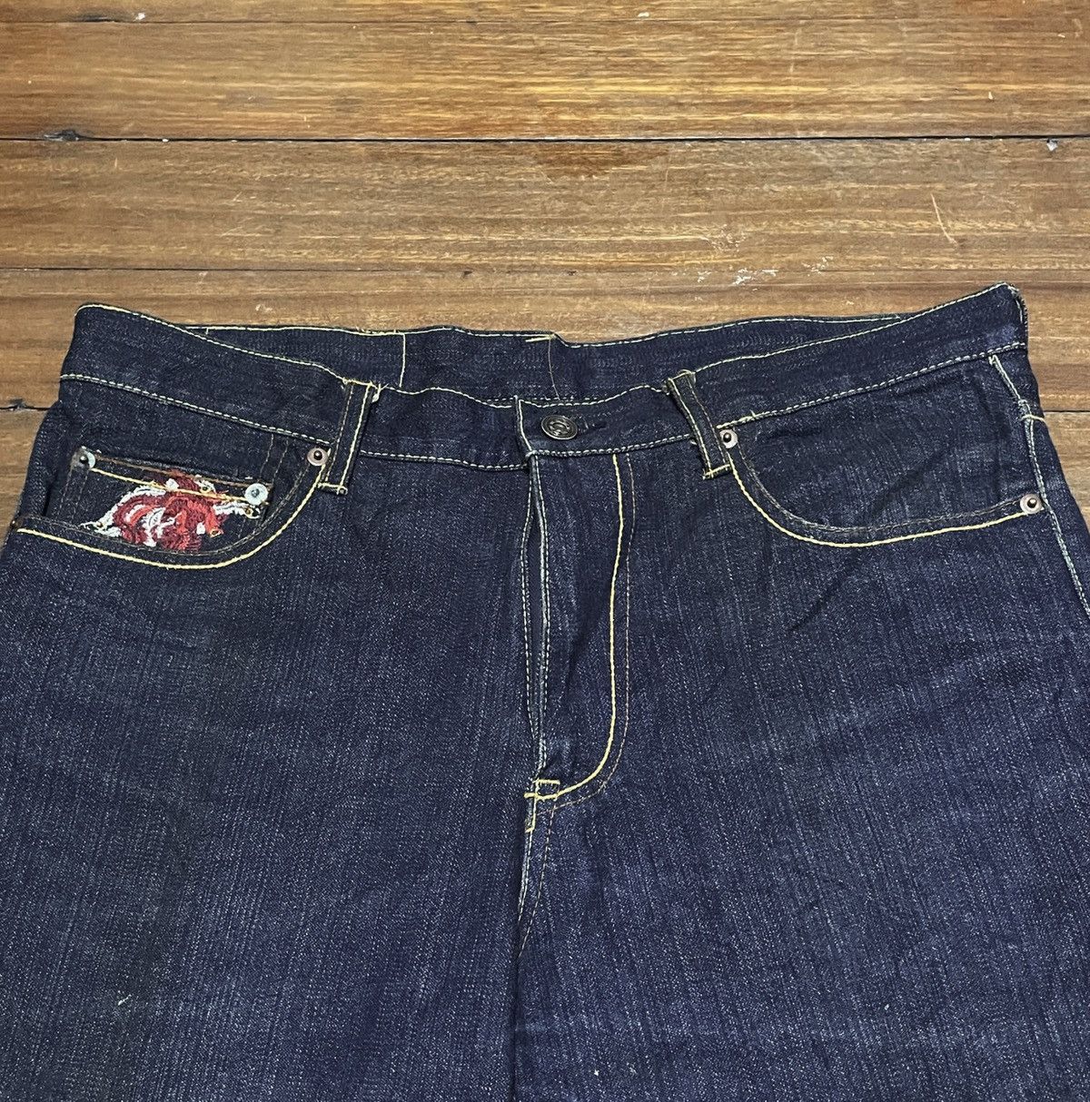 Japanese Brand × Vintage Rare Vintage Japanese Brand Tuwamono Sukajan Jeans 1990s Size US 35 - 4 Thumbnail