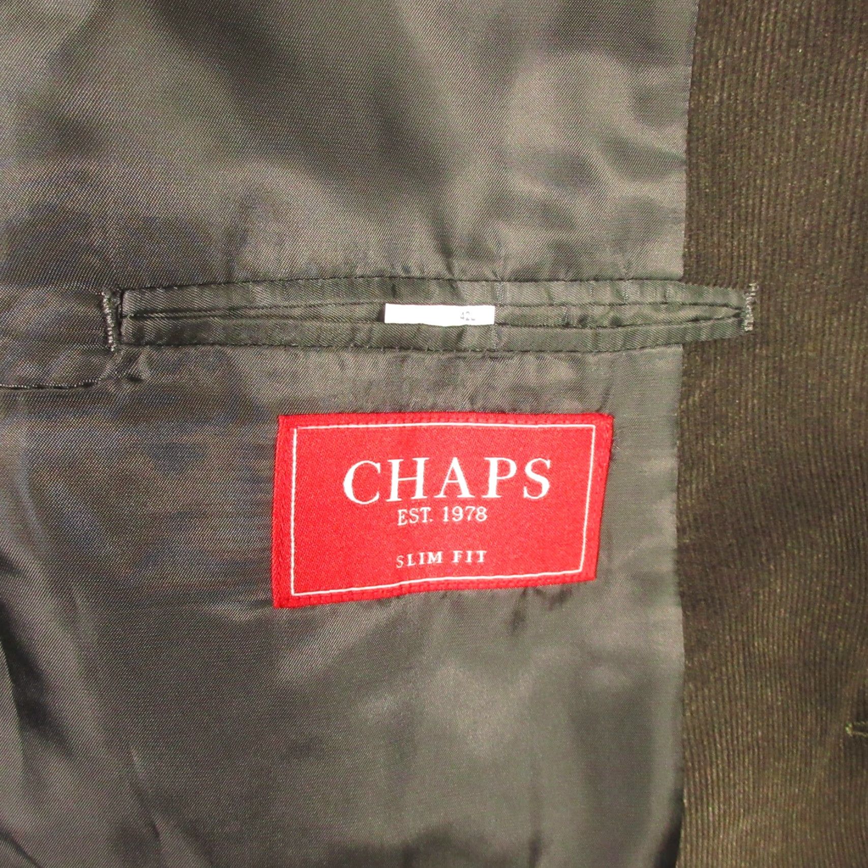 Chaps Chaps Corduroy Blazer Men 42 Slim Fit Brown Gray Sport Coat Jacket Classic Retro Size 42R - 5 Thumbnail