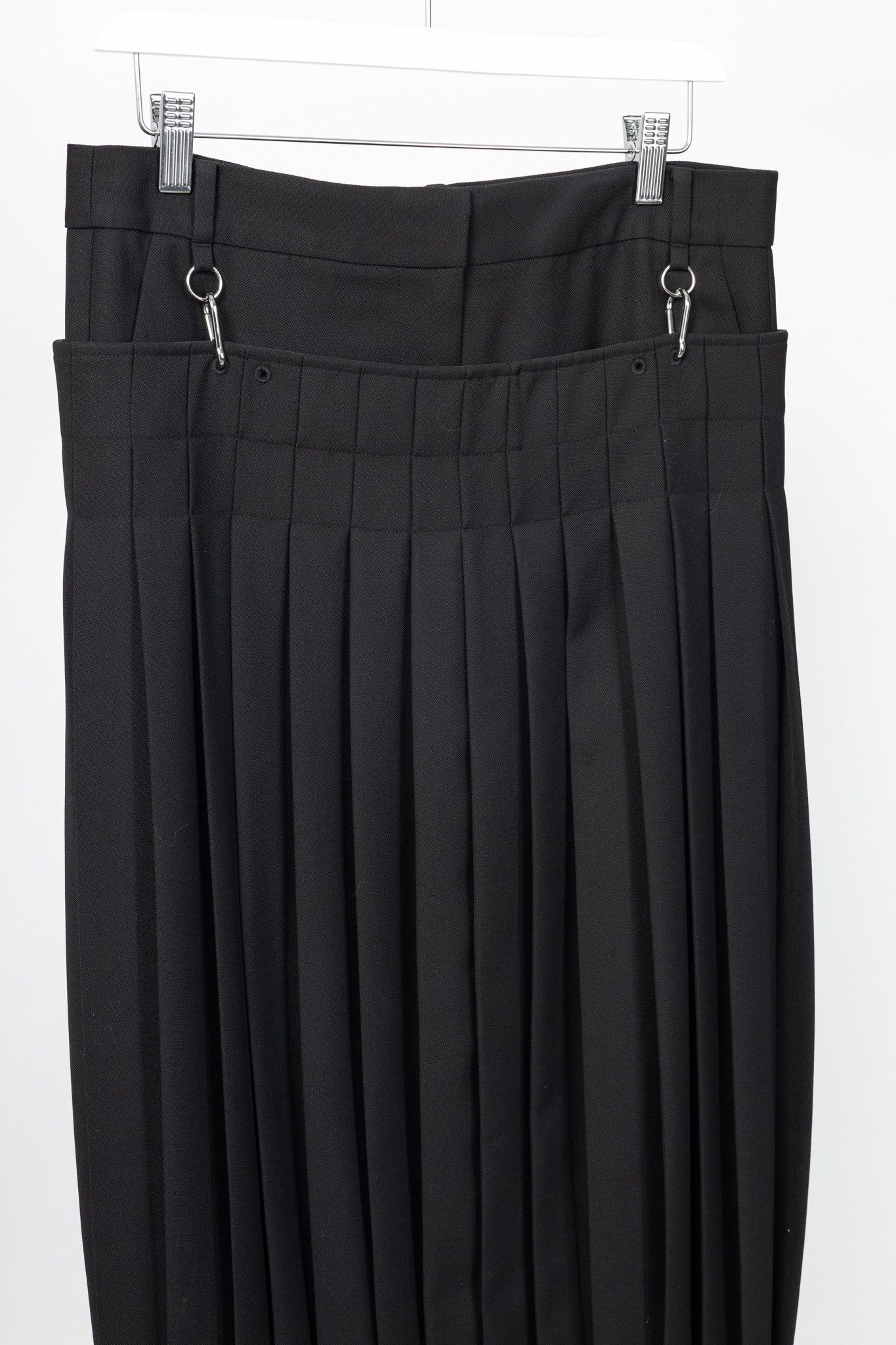 Tibi Tibi Black Wool Grain De Poudre Convertible Pleated Skirt Size 27" / US 4 / IT 40 - 4 Thumbnail