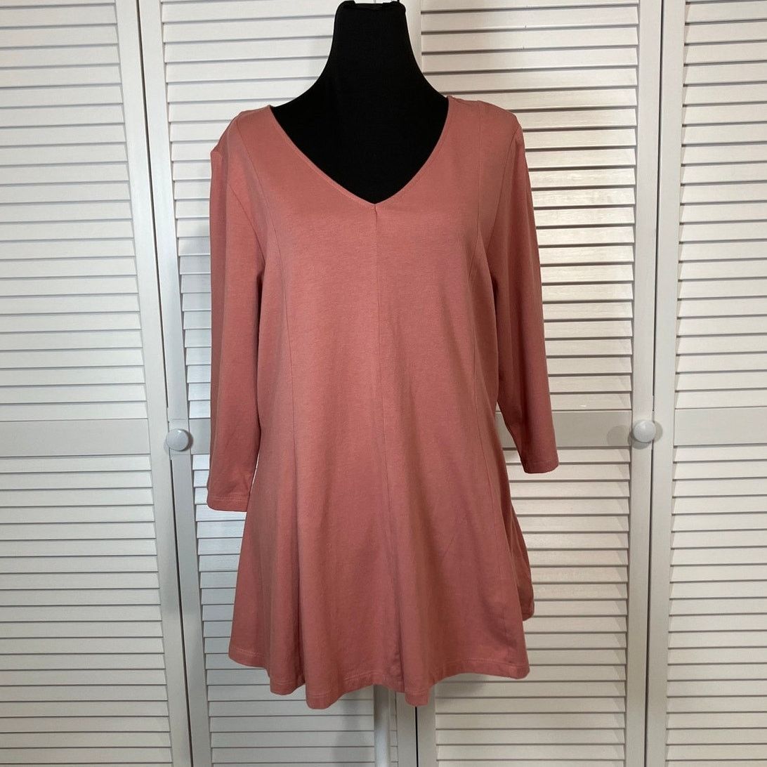 Other Denim & Company Dusty Rose Pink Tunic Flare Jersey Blouse L Size L / US 10 / IT 46 - 1 Thumbnail