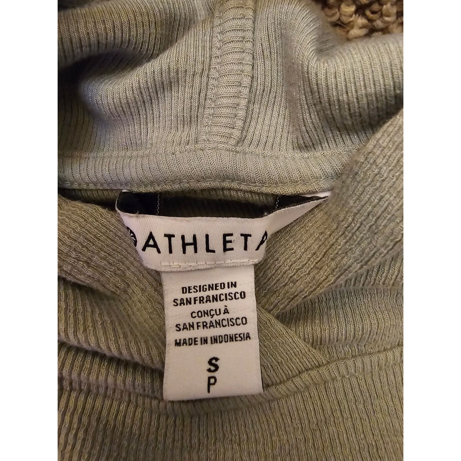 Athleta Athleta Light Sage Green Ribbed Knit Hooded Cropped Size S Size S / US 4 / IT 40 - 3 Thumbnail