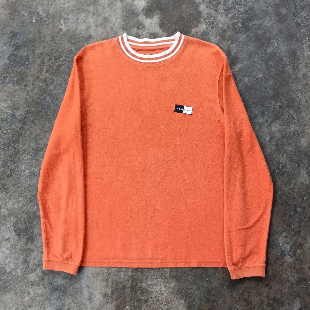 Designer × Stussy Stussy Reverse Terry Ringer Long Sleeve Size US M / EU 48-50 / 2 - 1 Thumbnail