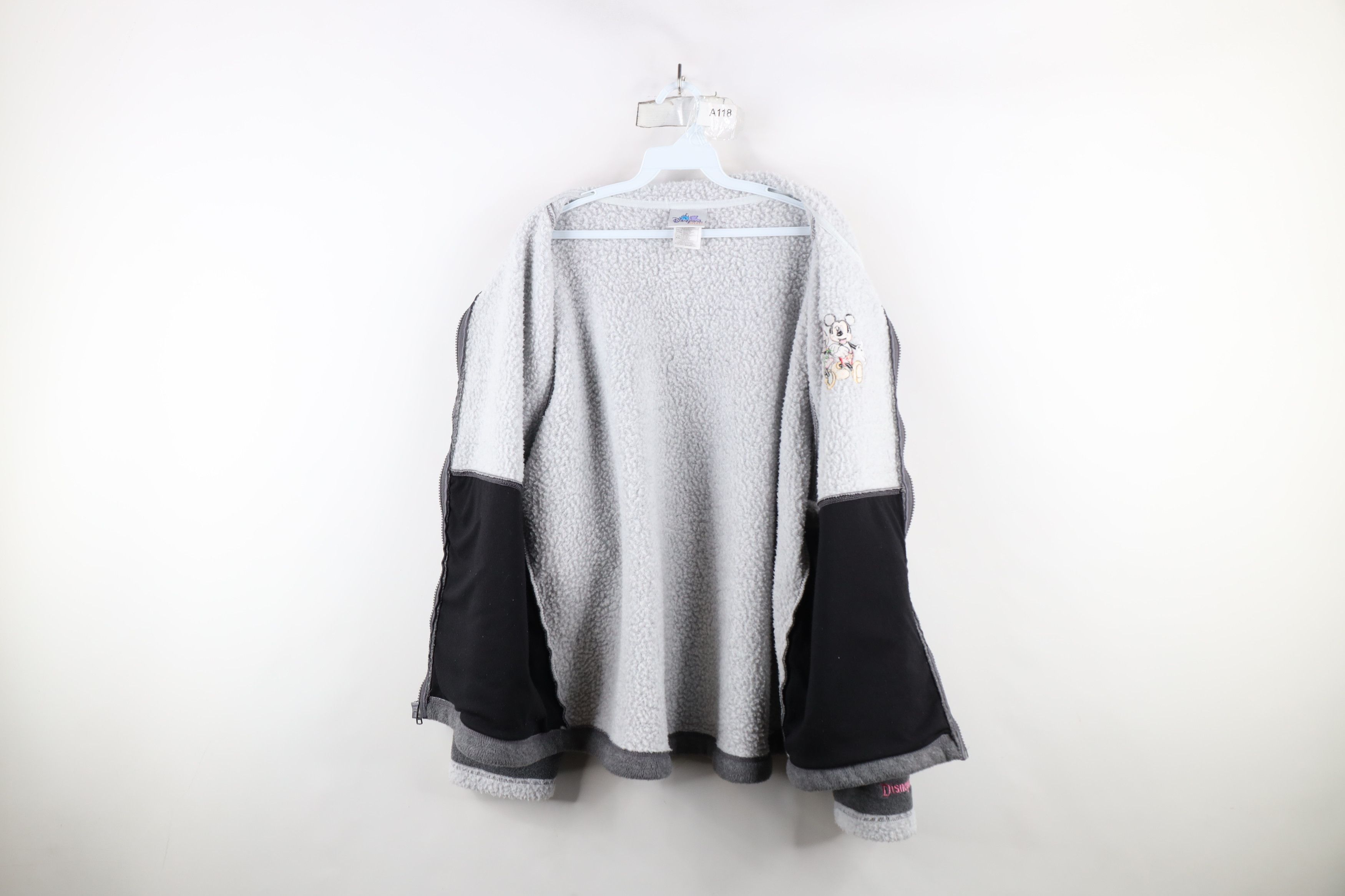 Disney × Vintage Vintage Disney Mickey Minnie Mouse Fleece Jacket Gray Size XXL / US 16-18 / IT 52-54 - 10 Thumbnail