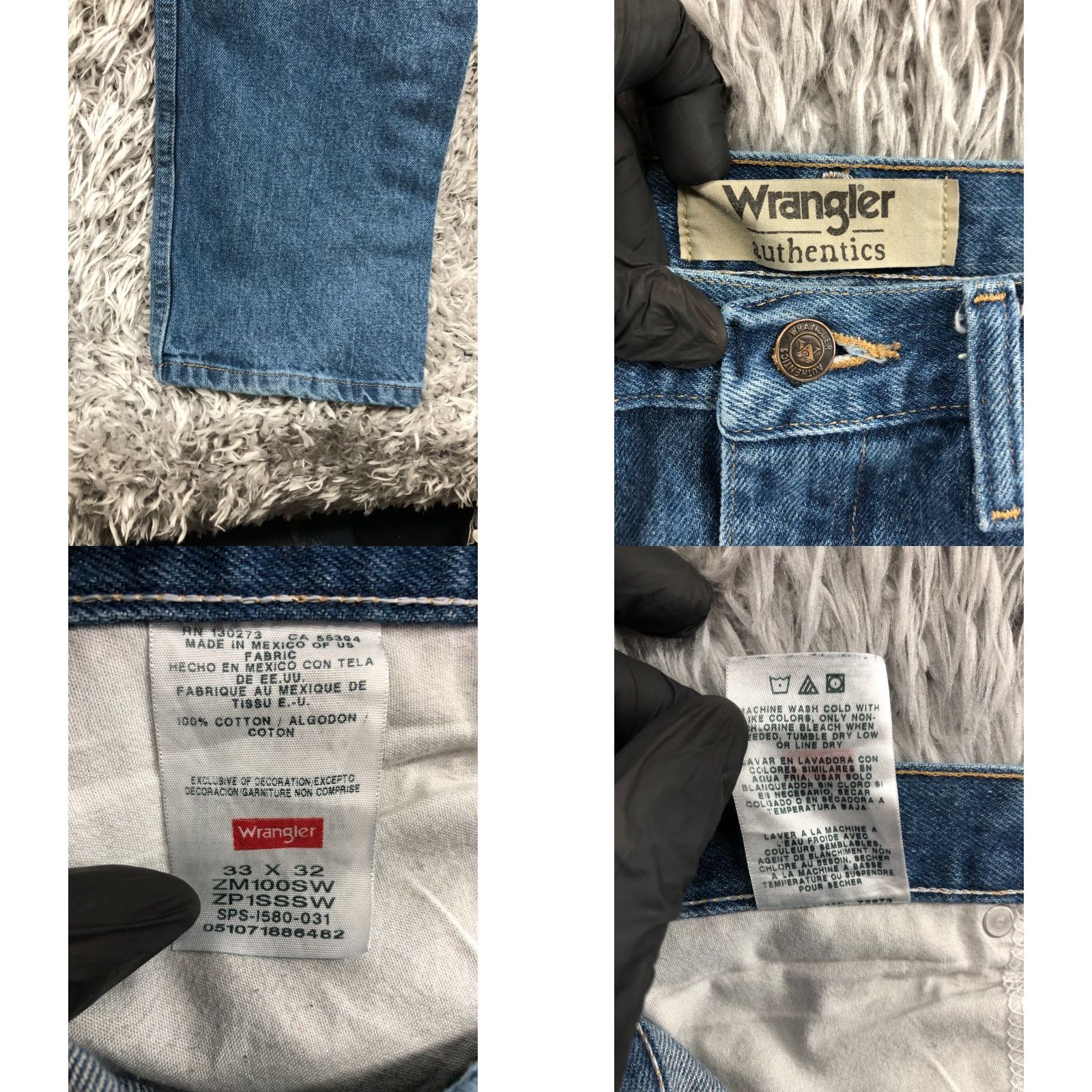 Wrangler Wrangler Jeans Straight Mens 33x32 Regular Mid Wash Blue Denim 5-Pocket Belt Loops Cotton Blend Size 33 Wrangler Brand Size US 33 - 8 Thumbnail
