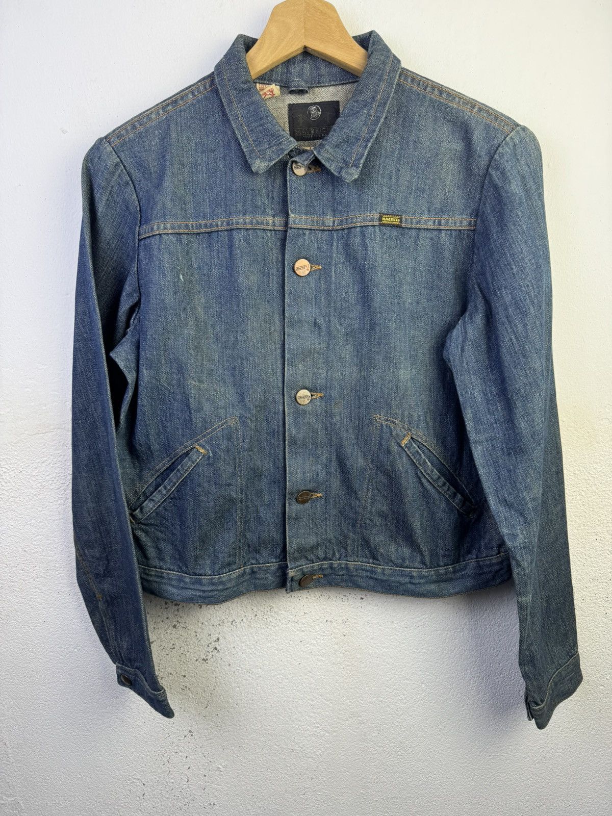Vintage Vintage 1960s 70s Maverick Redline Selvedge Denim Jacket Size US S / EU 44-46 / 1 - 1 Thumbnail