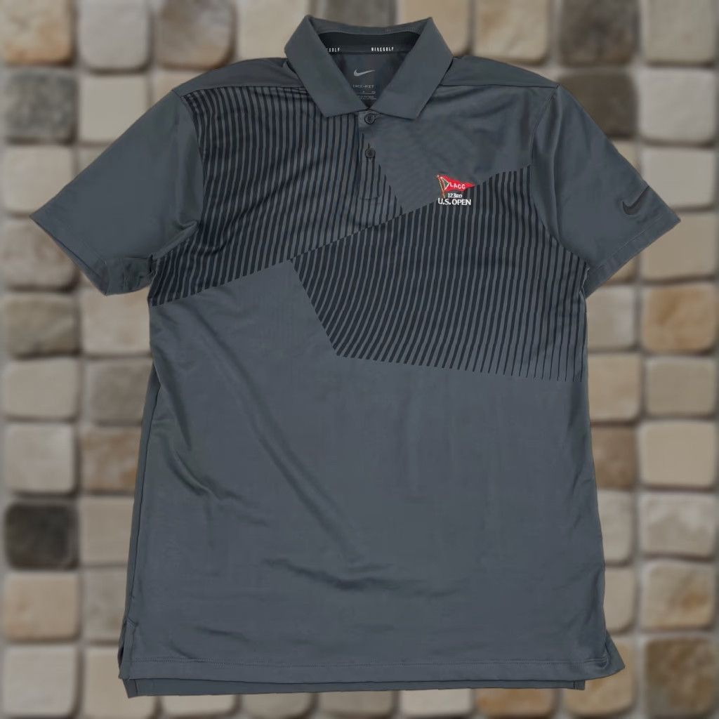 Nike Nike Polo Shirt Mens Small Gray Dri-Fit US Open Golf Short Sleeve Golfing Shirt Size US S / EU 44-46 / 1 - 1 Thumbnail