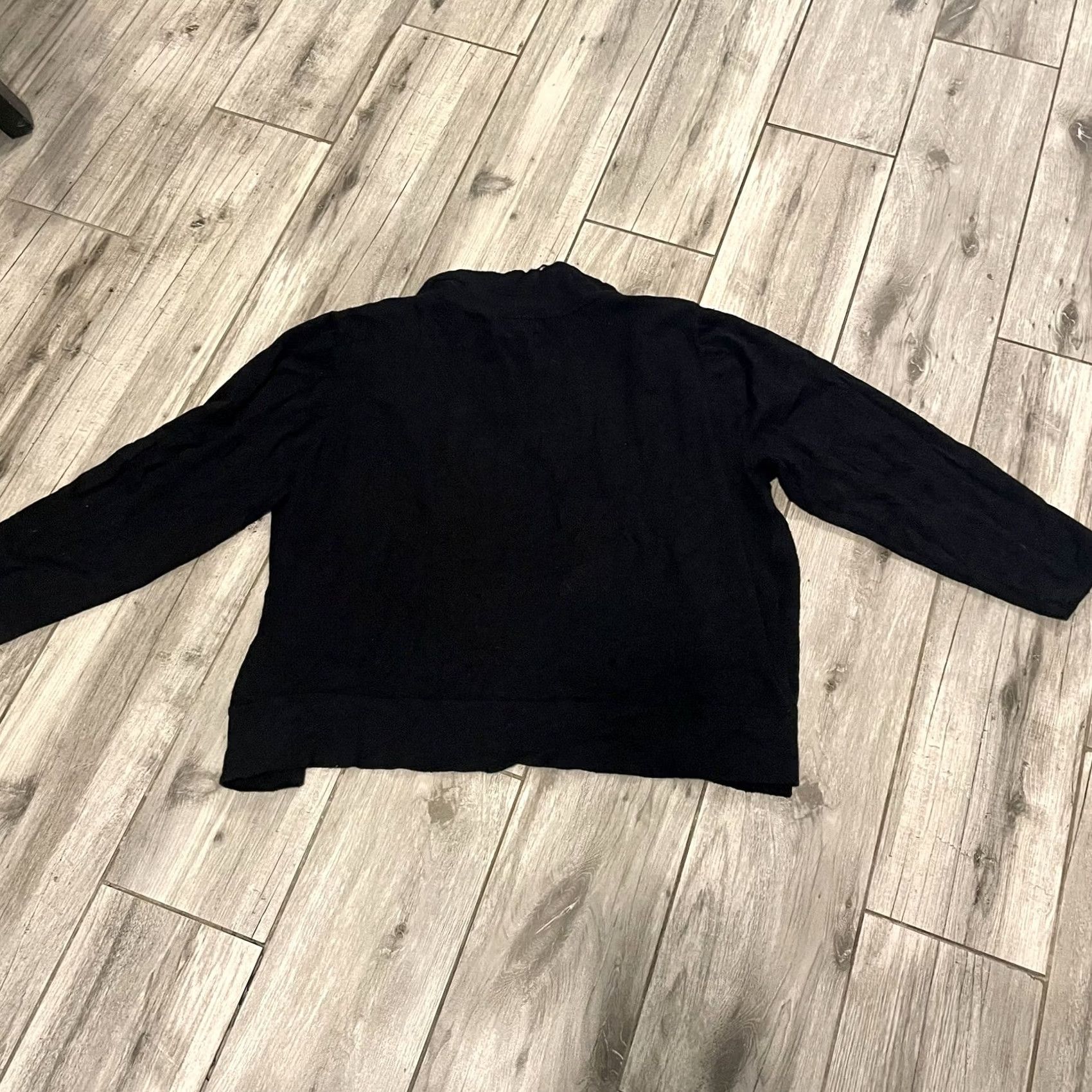 Vintage Dana Buchman XL Black Open Front Cardigan Sweater Womens XL Black Open Front Cardigan Sweater Size XL / US 12-14 / IT 48-50 - 7 Thumbnail