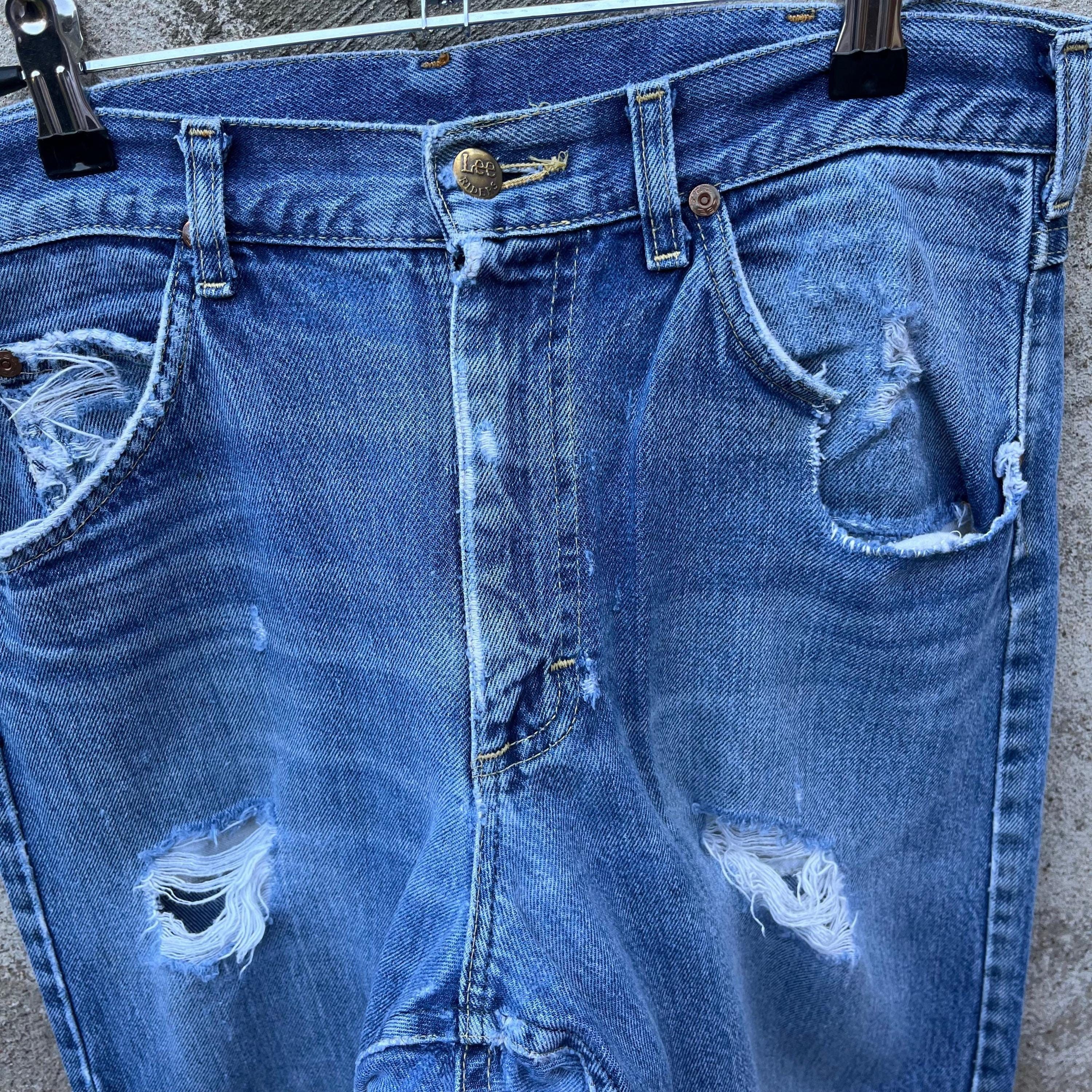Lee × Vintage 80's Vintage Lee Rider Distressed Denim Jeans Size US 30 / EU 46 - 5 Thumbnail