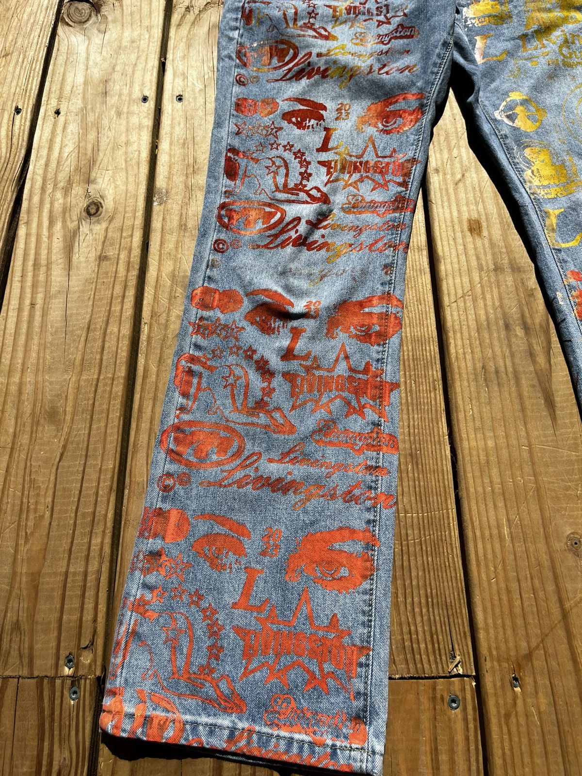 Other Custom Crazy Sample Print Jeans Size US 34 / EU 50 - 4 Thumbnail