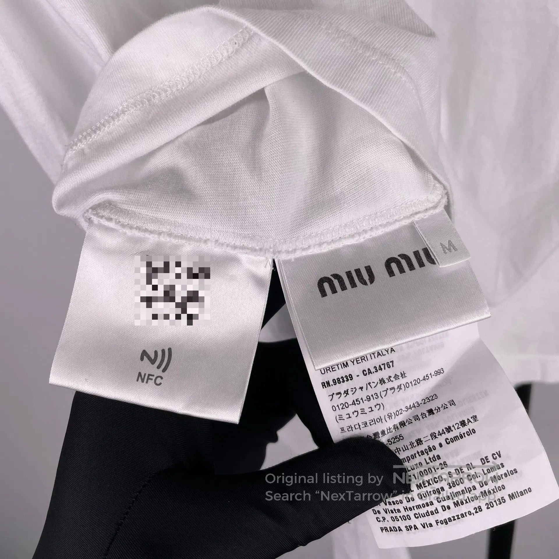 Miu Miu Miu Miu Round Neck Letter Embroidered White Short Sleeve L Size M / US 6-8 / IT 42-44 - 6 Thumbnail
