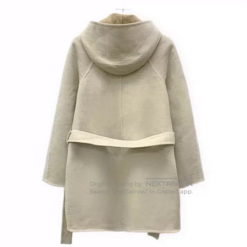 Hermes Hermes Khaki Cashmere Hooded Belted Long Sleeve Coat Size XXS / US 00 / IT 34 - 2 Thumbnail