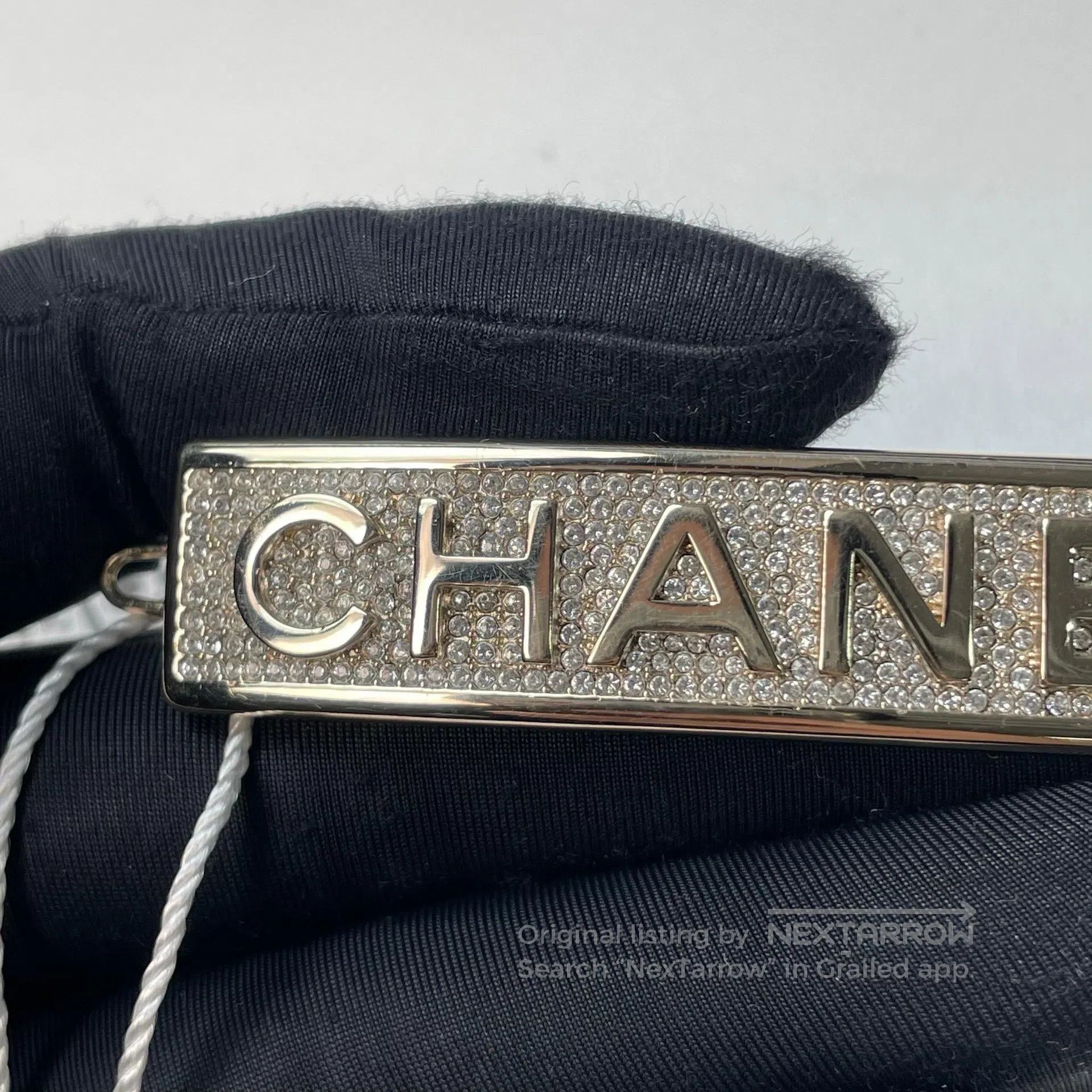 Chanel Chanel Logo hairpin with full diamonds, silver barrette| Size ONE SIZE - 3 Thumbnail