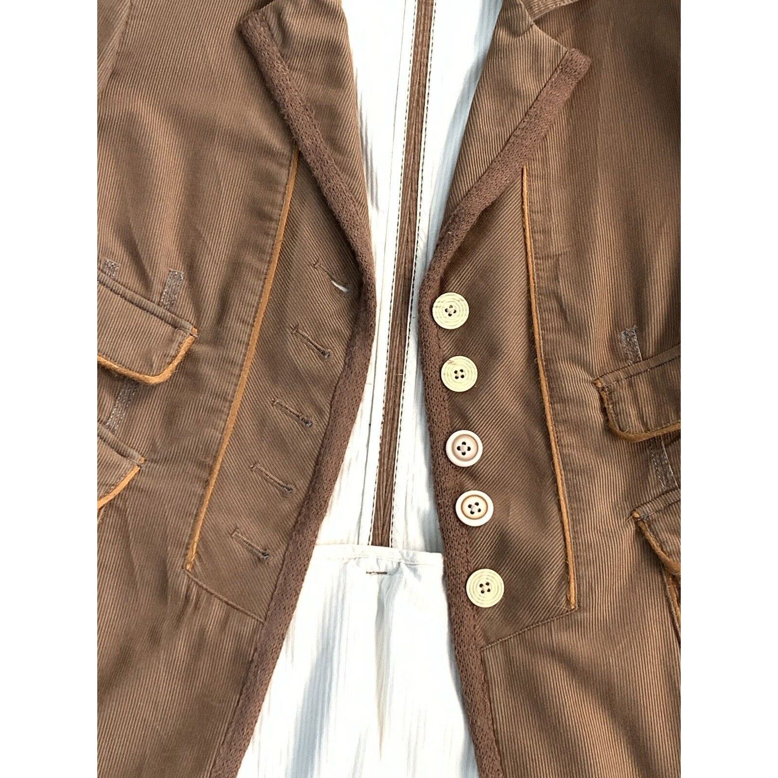 Designer × Marithe + Francois Girbaud MARITHE FRANCOIS GIRBAUD Corduroy Trench Coat UK 10 EU 38 SM Size M / US 6-8 / IT 42-44 - 16 Thumbnail