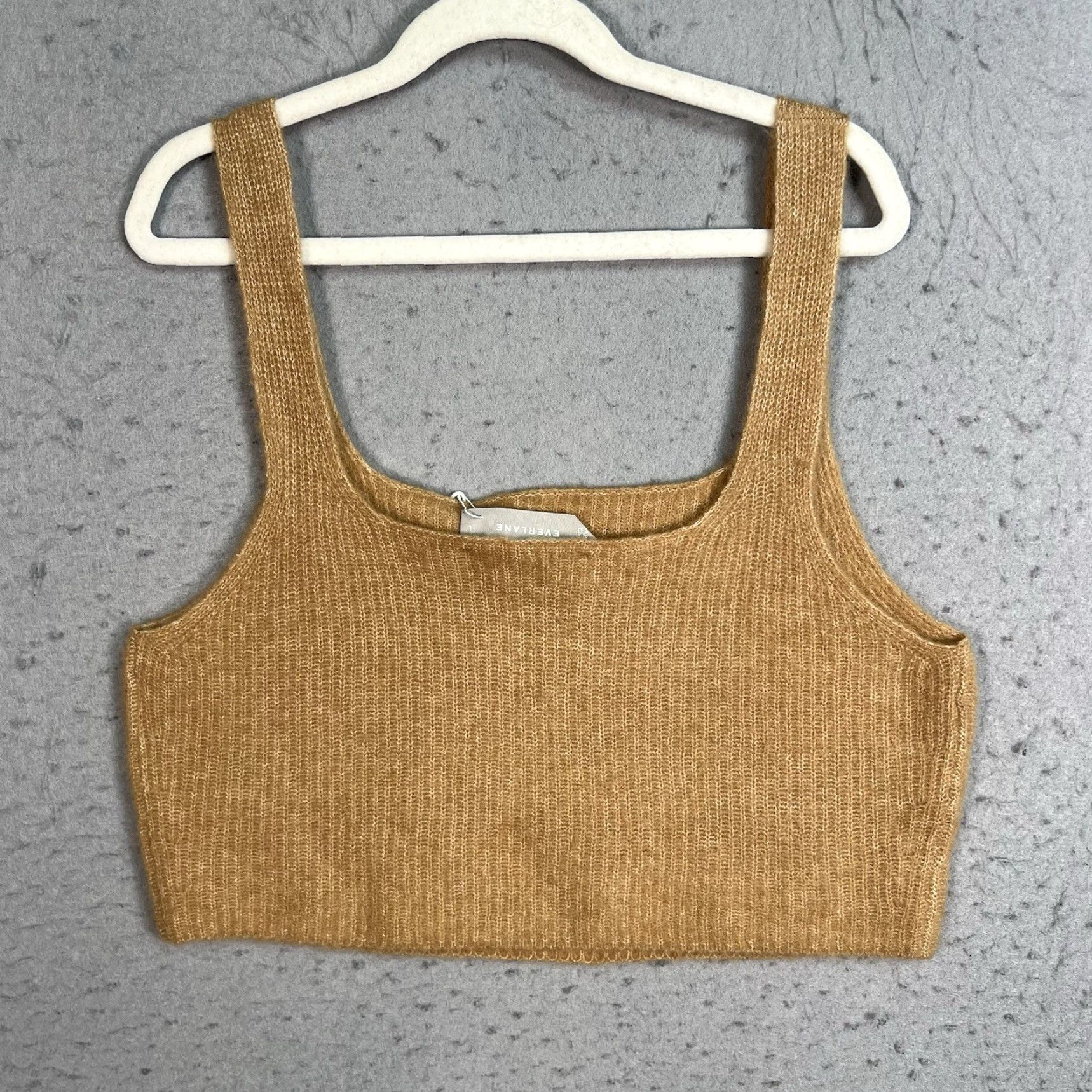 Everlane Everlane Womens Size Large Camel Wool Blend Cropped Tank Top NEW Size L / US 10 / IT 46 - 2 Thumbnail