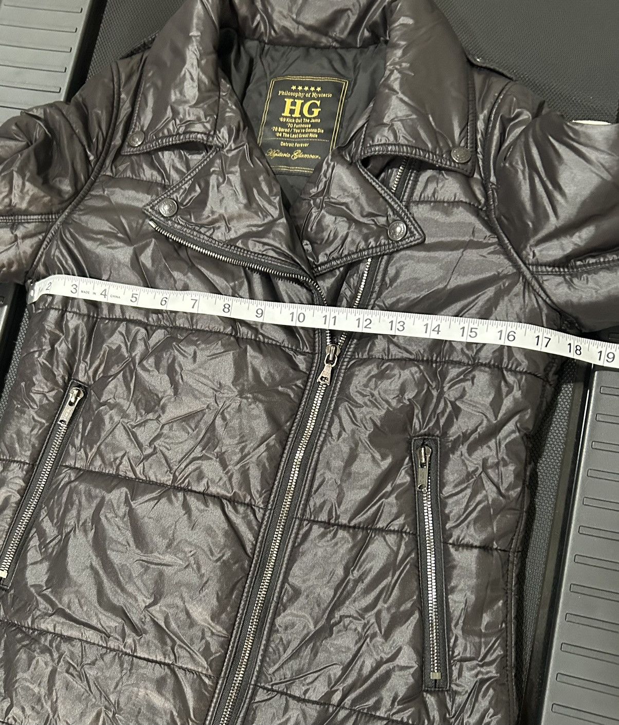Hysteric Glamour Archive hysteric glamor asymmetrical puffer jacket biker Size S / US 4 / IT 40 - 6 Thumbnail