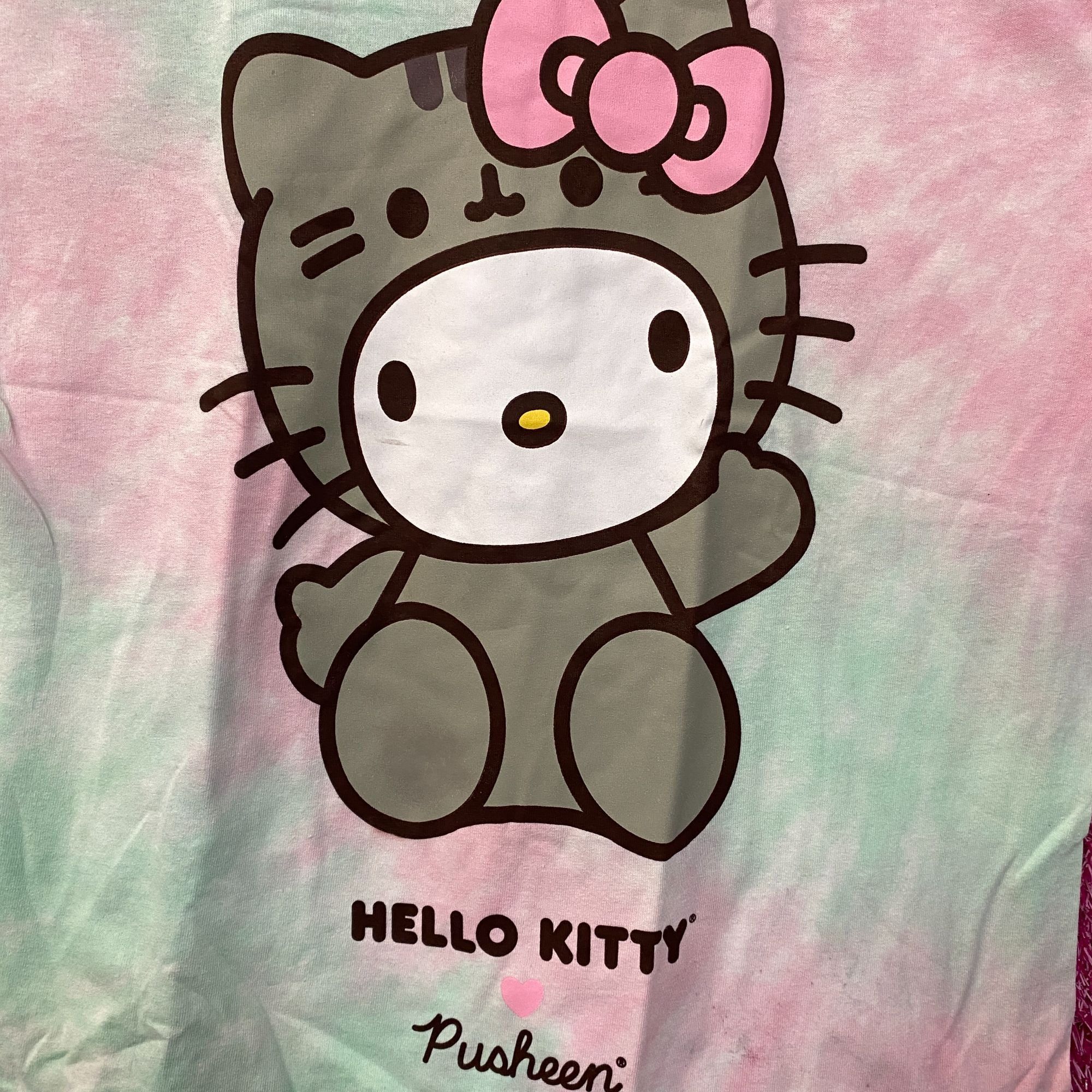 Other Hello Kitty Pusheen Tie Dye Pastel T-Shirt Extra Small Size XS / US 0-2 / IT 36-38 - 2 Thumbnail