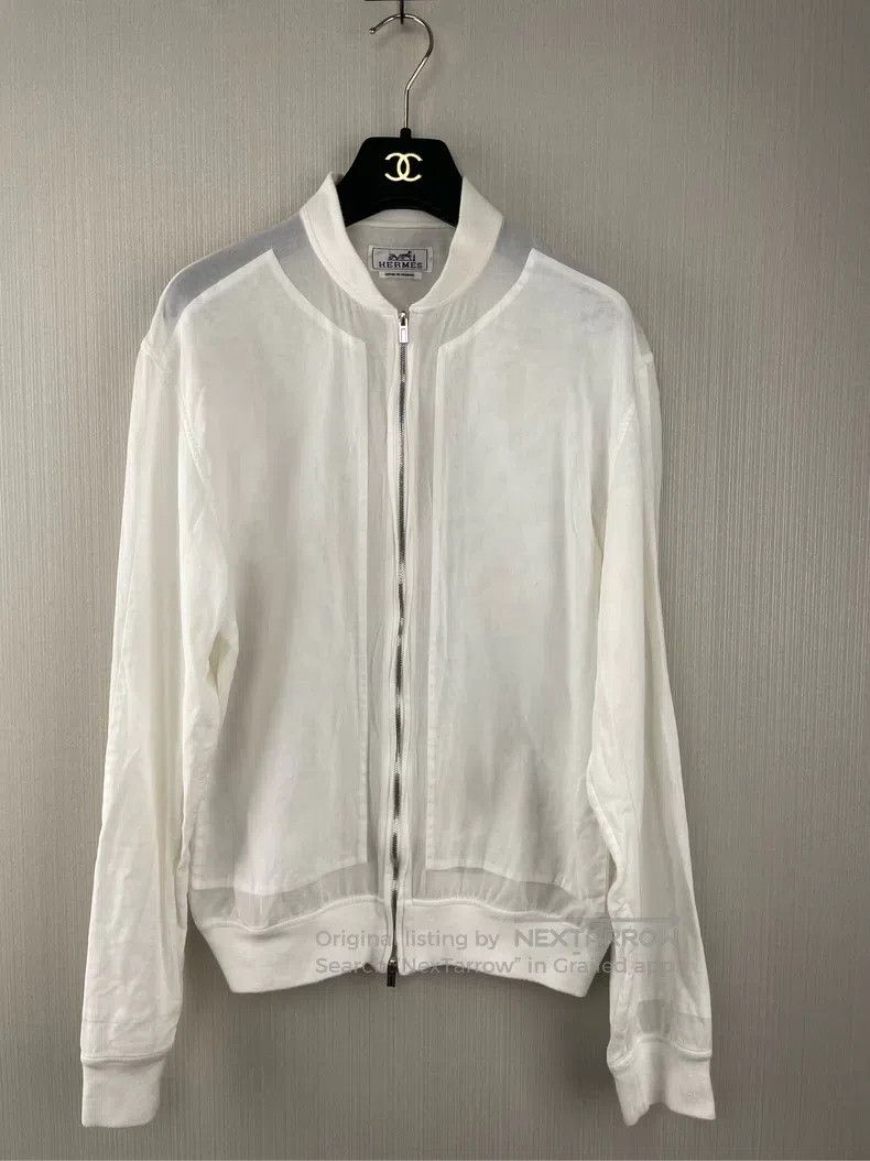 Hermes Hermes White Baseball Jacket Size XS / US 0-2 / IT 36-38 - 1 Thumbnail