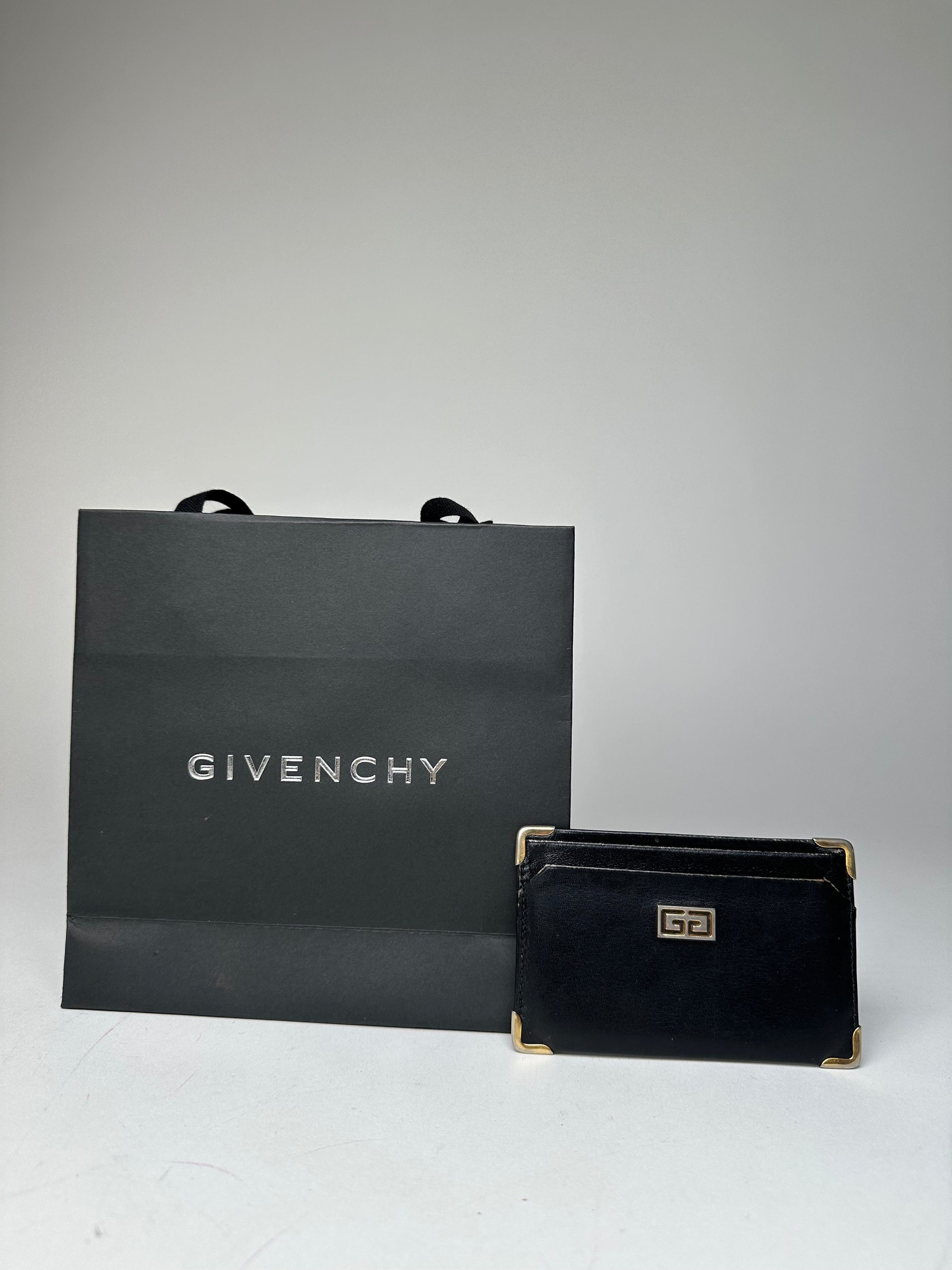 Givenchy Vintage Leather Card Holder Black Size ONE SIZE - 1 Thumbnail