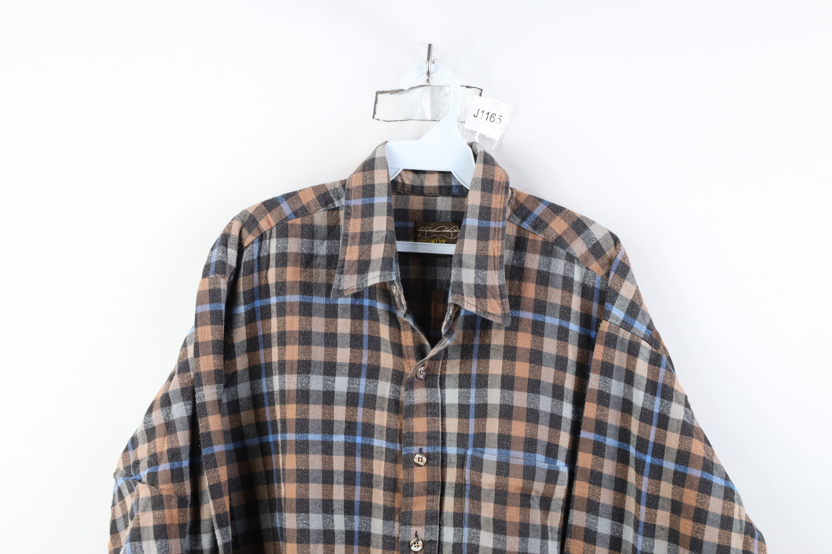 Vintage Vintage 70s Streetwear Flannel Collared Button Shirt Plaid Size US XL / EU 56 / 4 - 2 Thumbnail