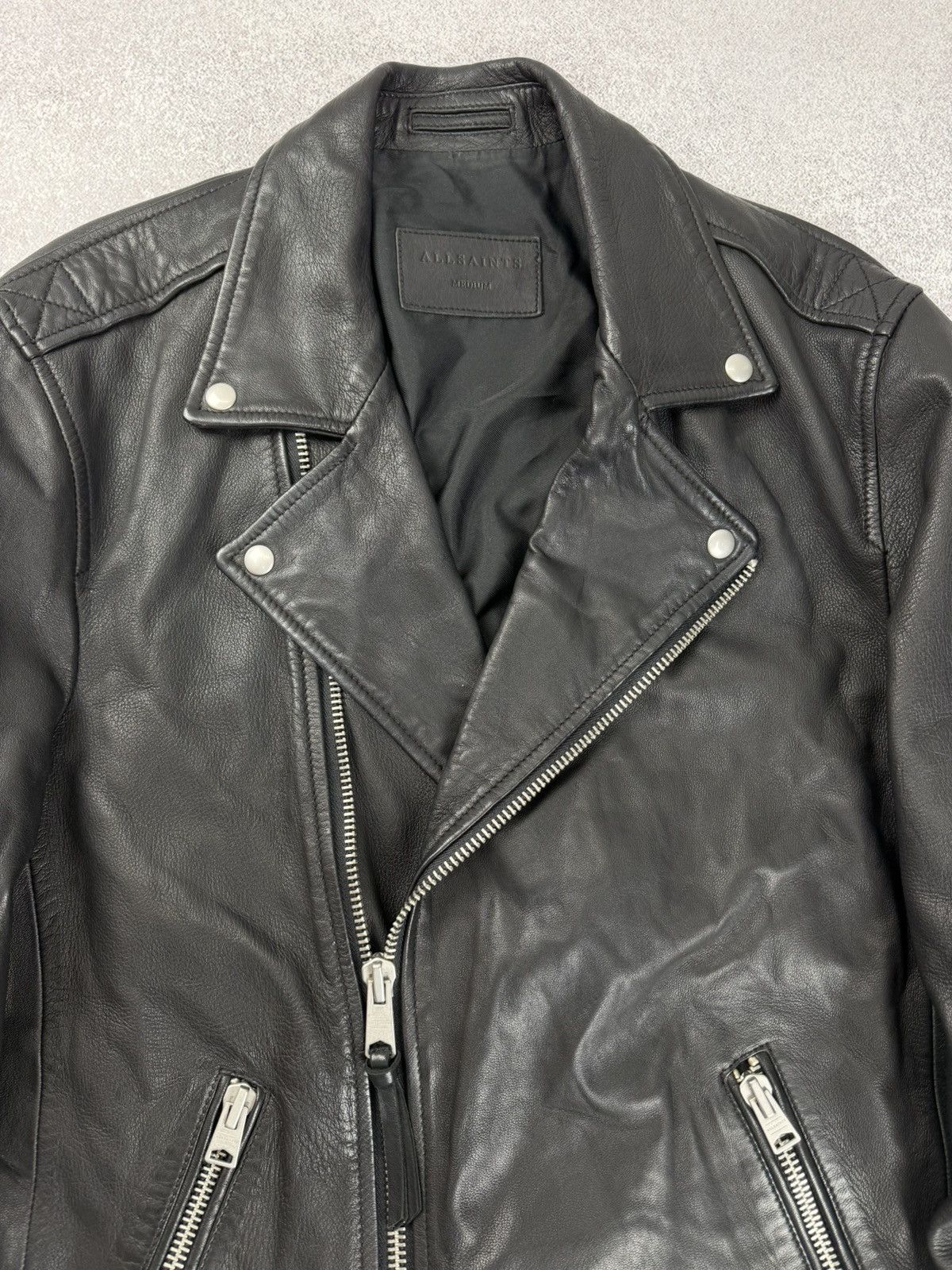 Allsaints Allsaints Men’s Milo Biker Leather Jacket Size M Size US M / EU 48-50 / 2 - 5 Thumbnail