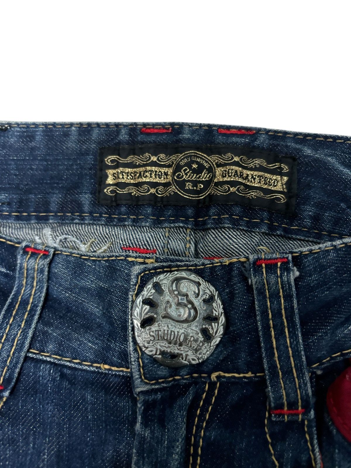 Japanese Brand Y2K Studio R.P Red Pepper Flare Denim Jeans Size 28" / US 6 / IT 42 - 8 Thumbnail