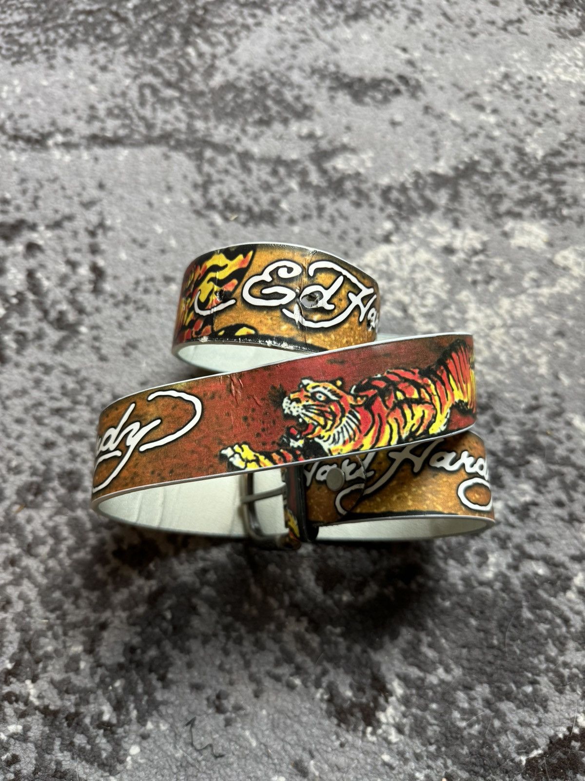 Ed Hardy × Japanese Brand × Vintage Vintage Y2K Ed Hardy Japanese Tiger Print Belts Size ONE SIZE - 1 Thumbnail
