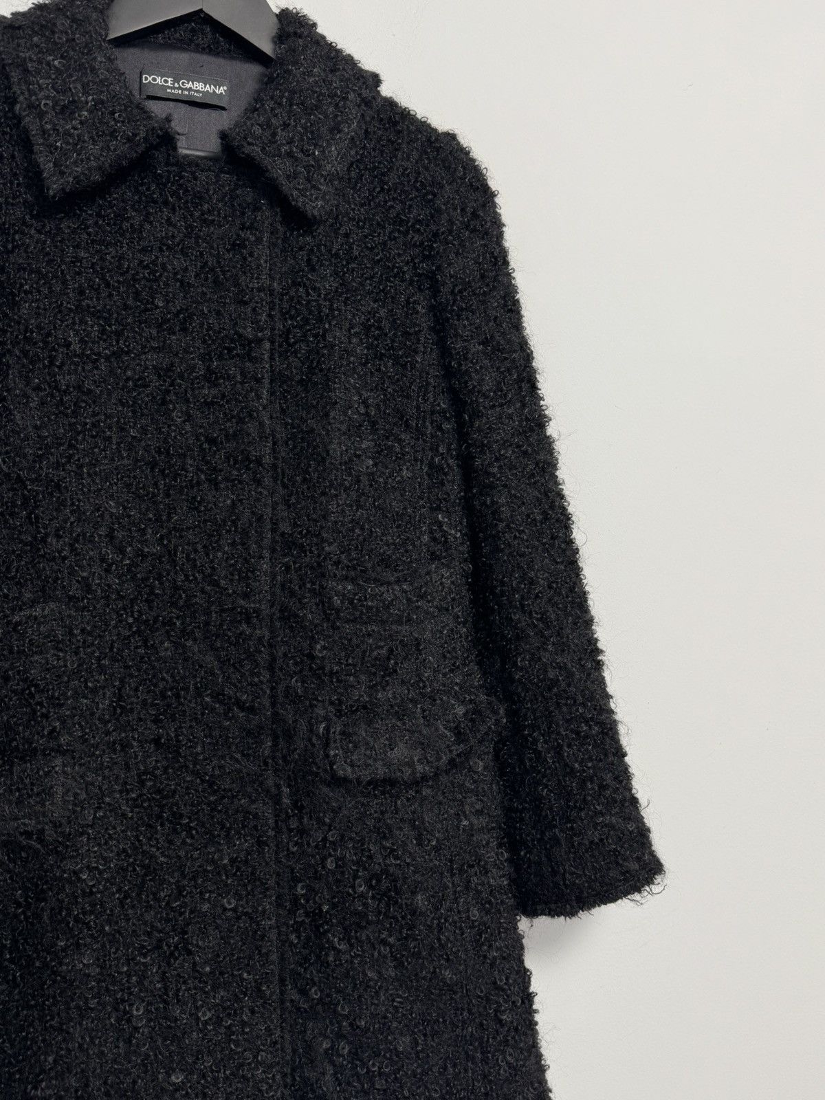Dolce & Gabbana Dolce & Gabbana Black Boucle Wool Mohair Coat Jacket IT42 Size M / US 6-8 / IT 42-44 - 4 Thumbnail